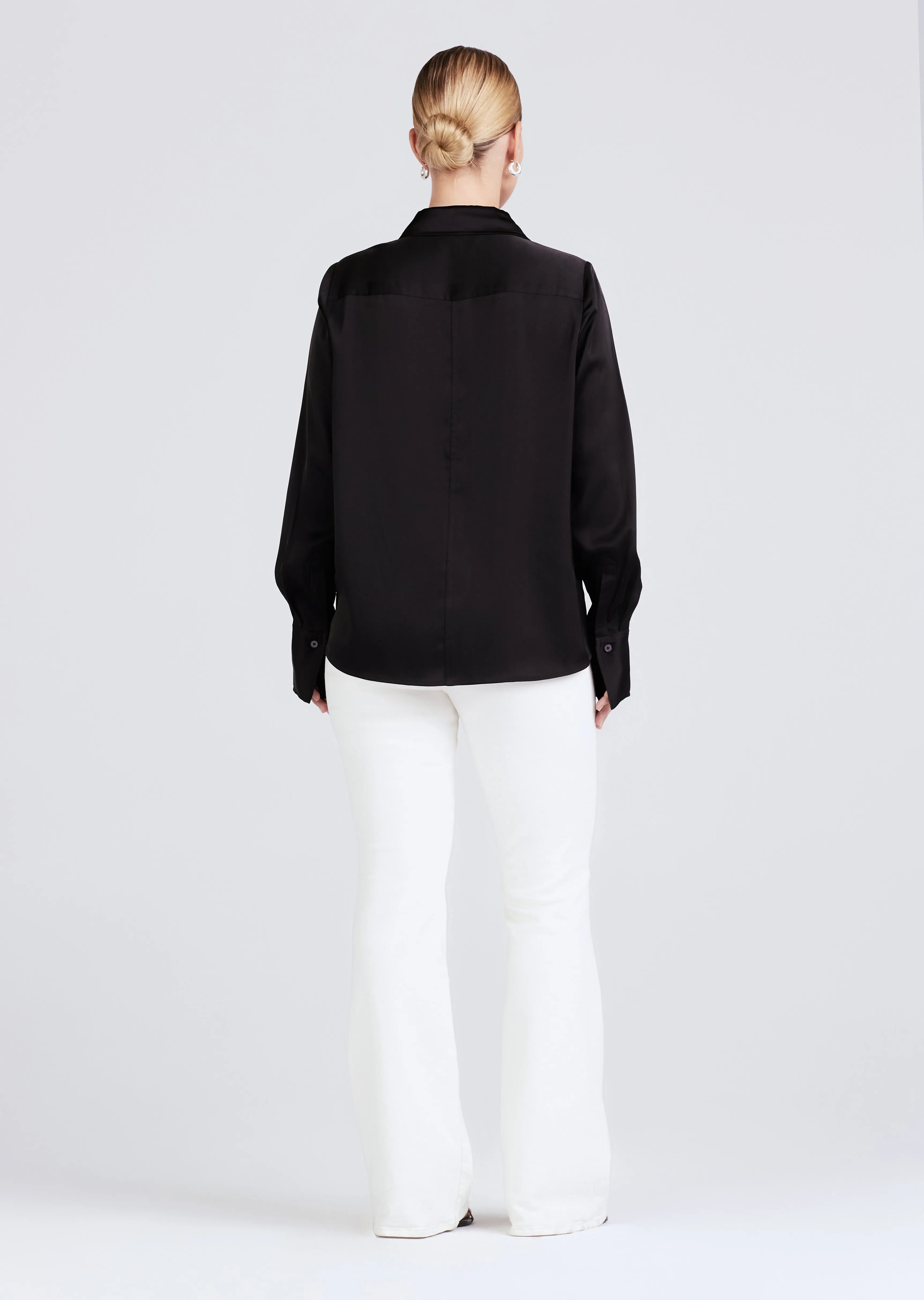 Lorena Button Down Blouse - Black sold by Derek Lam product image thumbnail 3