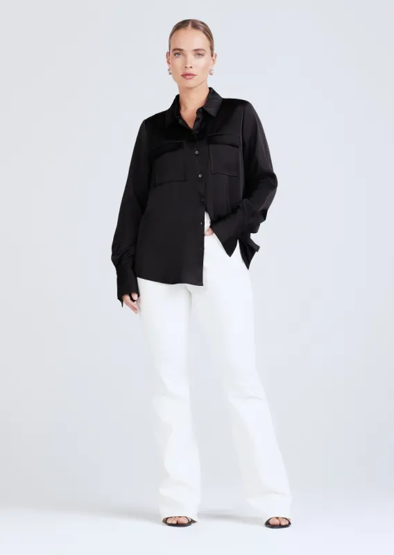 Lorena Button Down Blouse - Black sold by Derek Lam