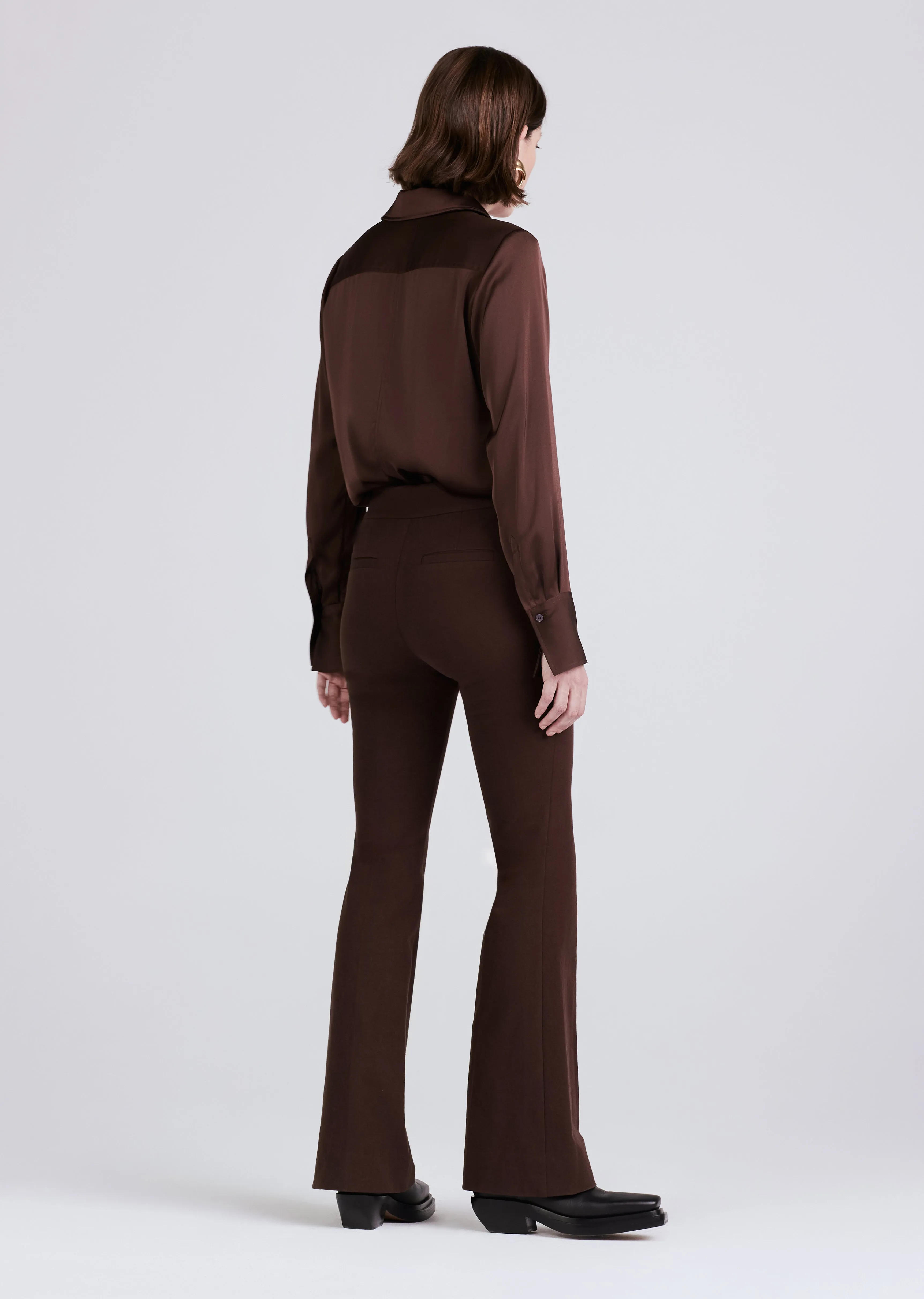 Crosby Flare Trouser - Chocolate sold by Derek Lam product image thumbnail 3