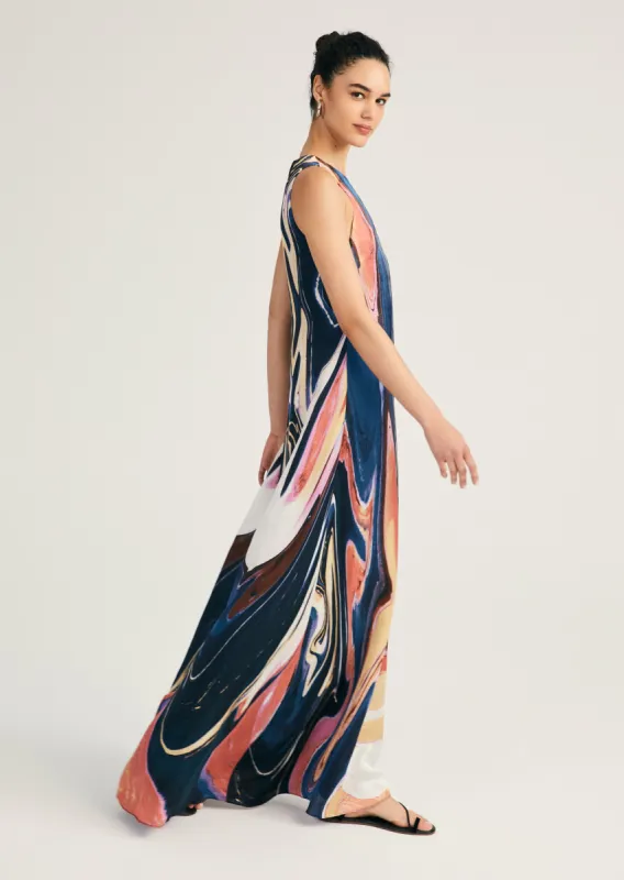 Inaya Sleeveless Maxi Dress - Marble Multi sold by Derek Lam
