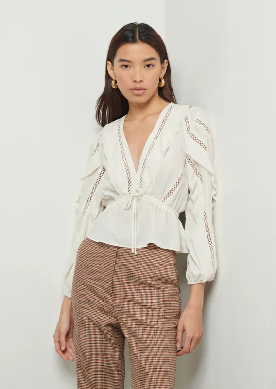 Freiya Ruffle Blouse - Ivory sold by Derek Lam