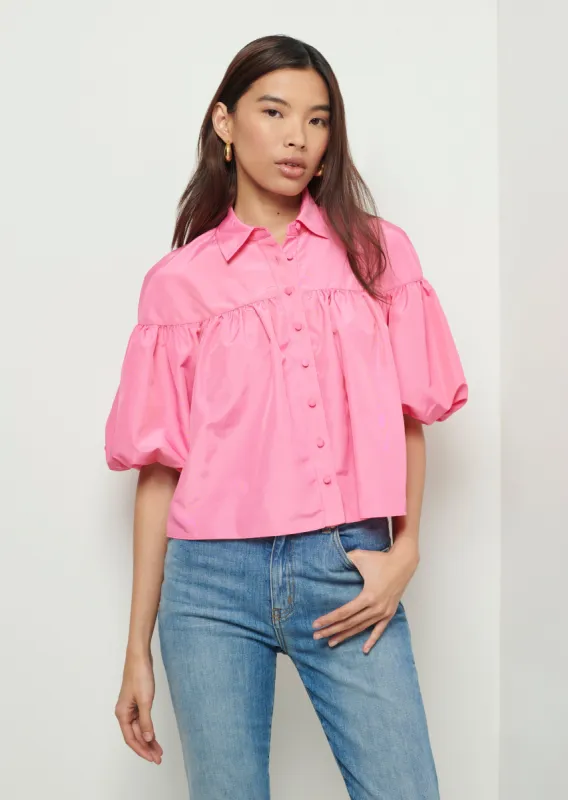 Rosa Balloon Sleeve Shirt - Carnation sold by Derek Lam