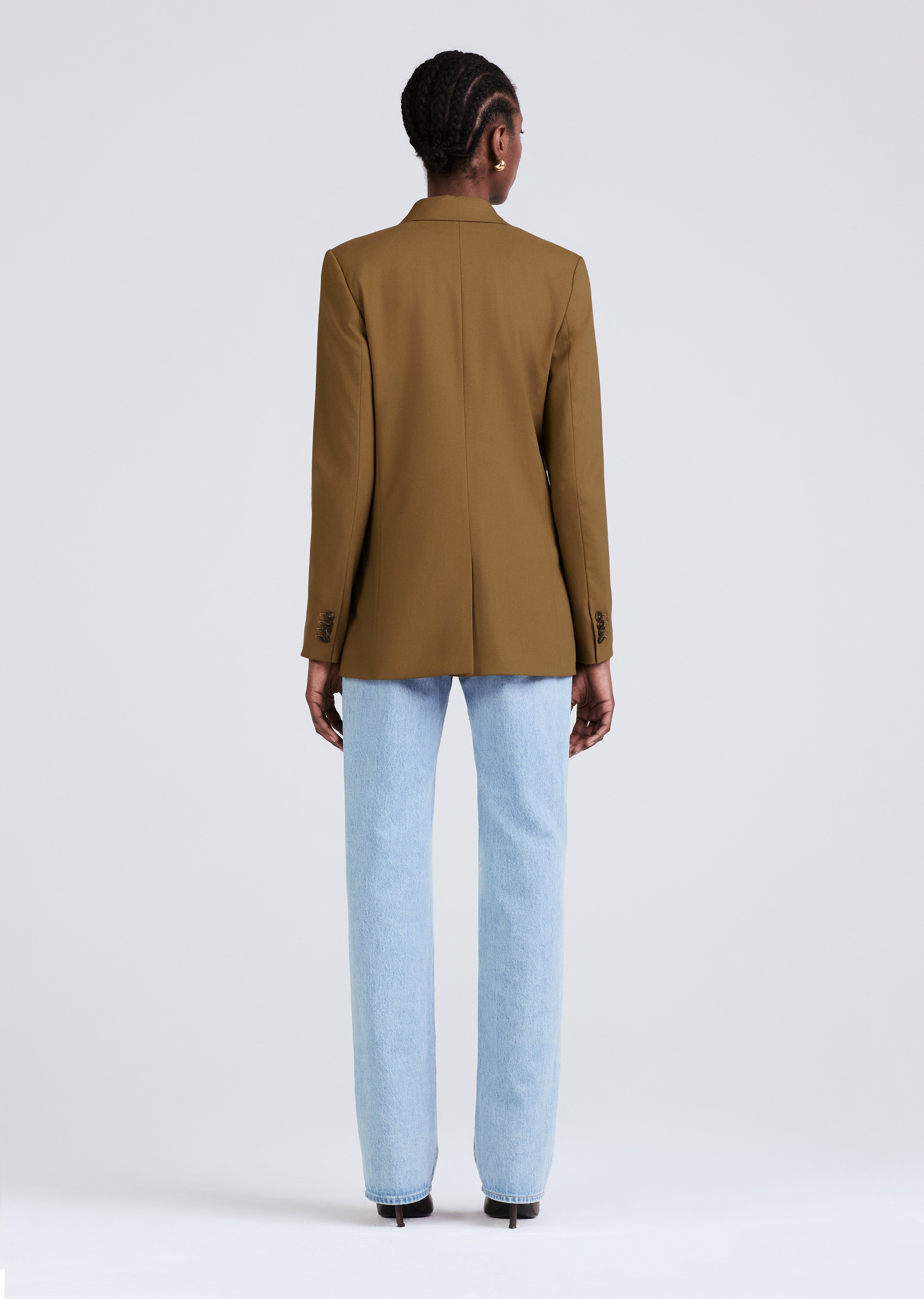 Sandra Double Breasted Slit Blazer - Moss sold by Derek Lam product image thumbnail 4