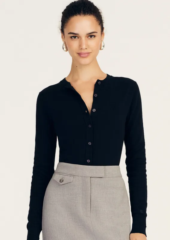 Thibeaut Long Sleeve Cardigan - Black sold by Derek Lam