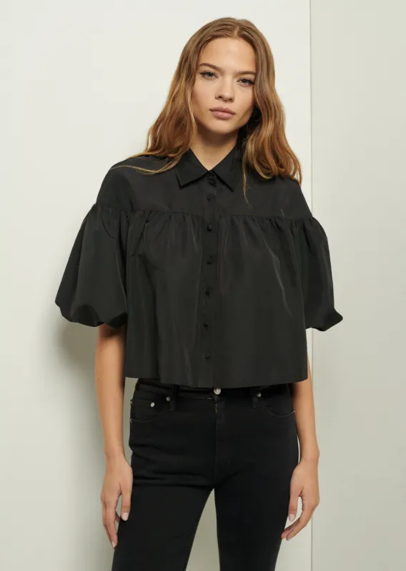 Rosa Balloon Sleeve Shirt - Black sold by Derek Lam