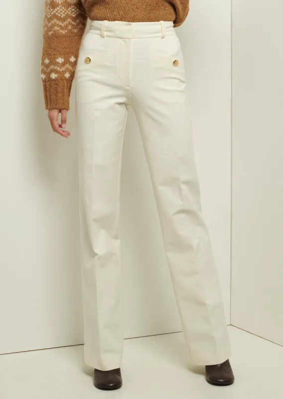 Nell Wide Leg Pants - Soft White sold by Derek Lam