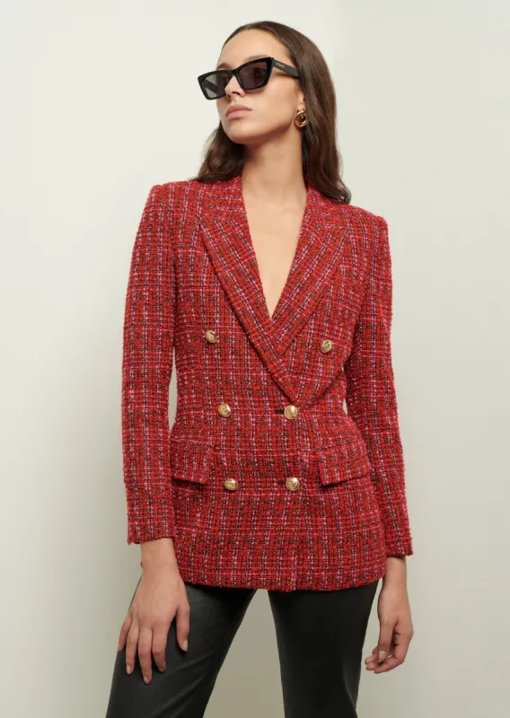 Walter Double Breasted Jacket - Red Multi sold by Derek Lam