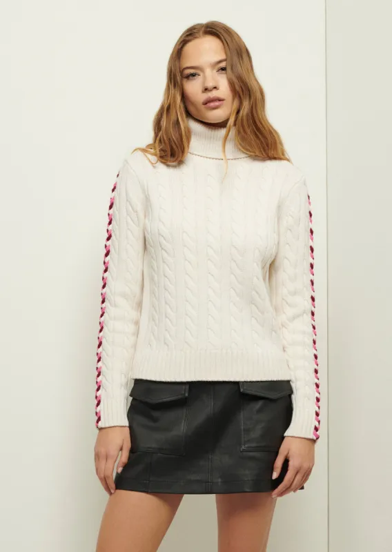 Pippa Lace Up Turtleneck - Ivory sold by Derek Lam