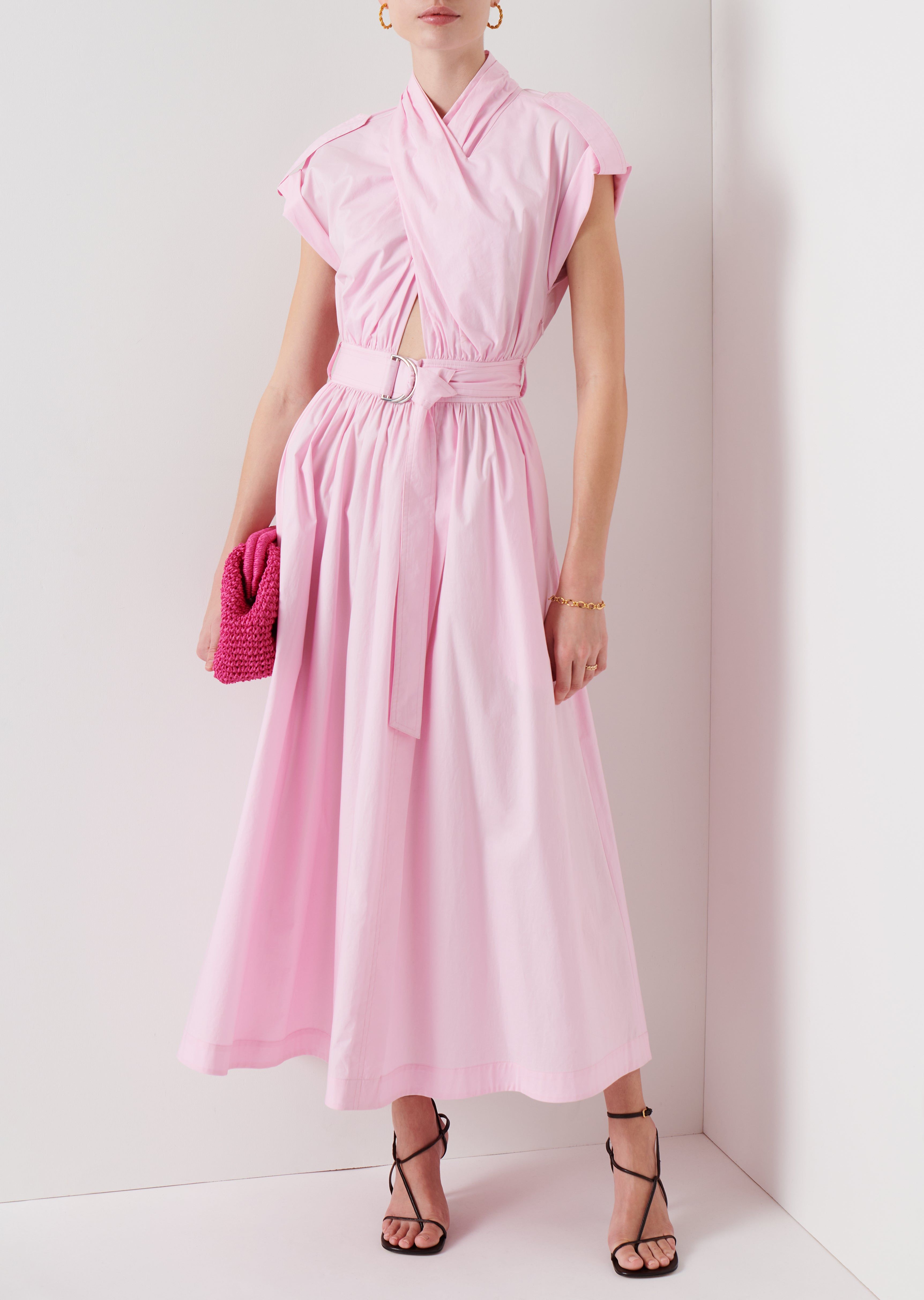 Celeste Wrap Dress - Pale Pink sold by Derek Lam