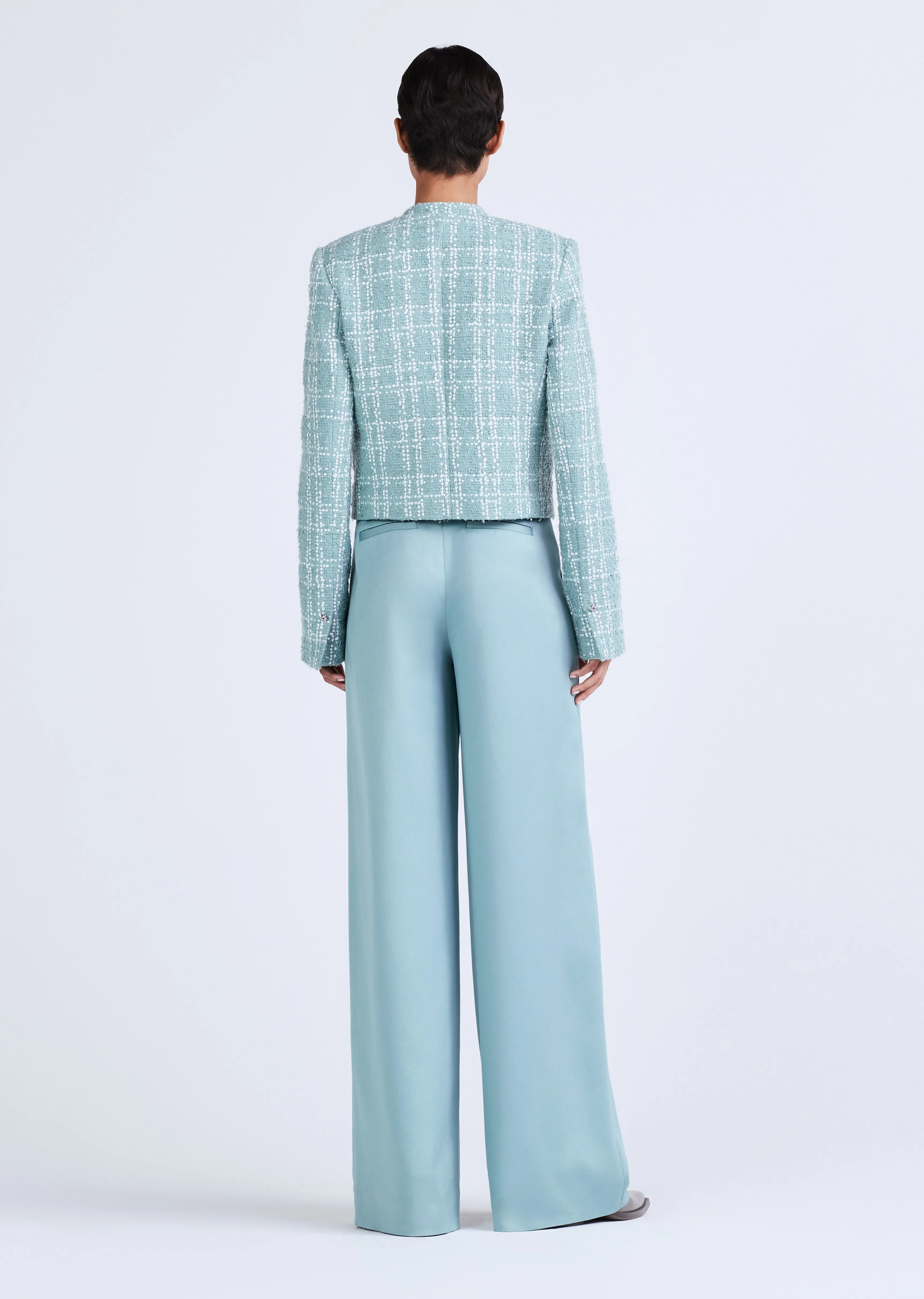 Delilah Sequin Jacket - Dusty Teal-White Sequin sold by Derek Lam product image thumbnail 3