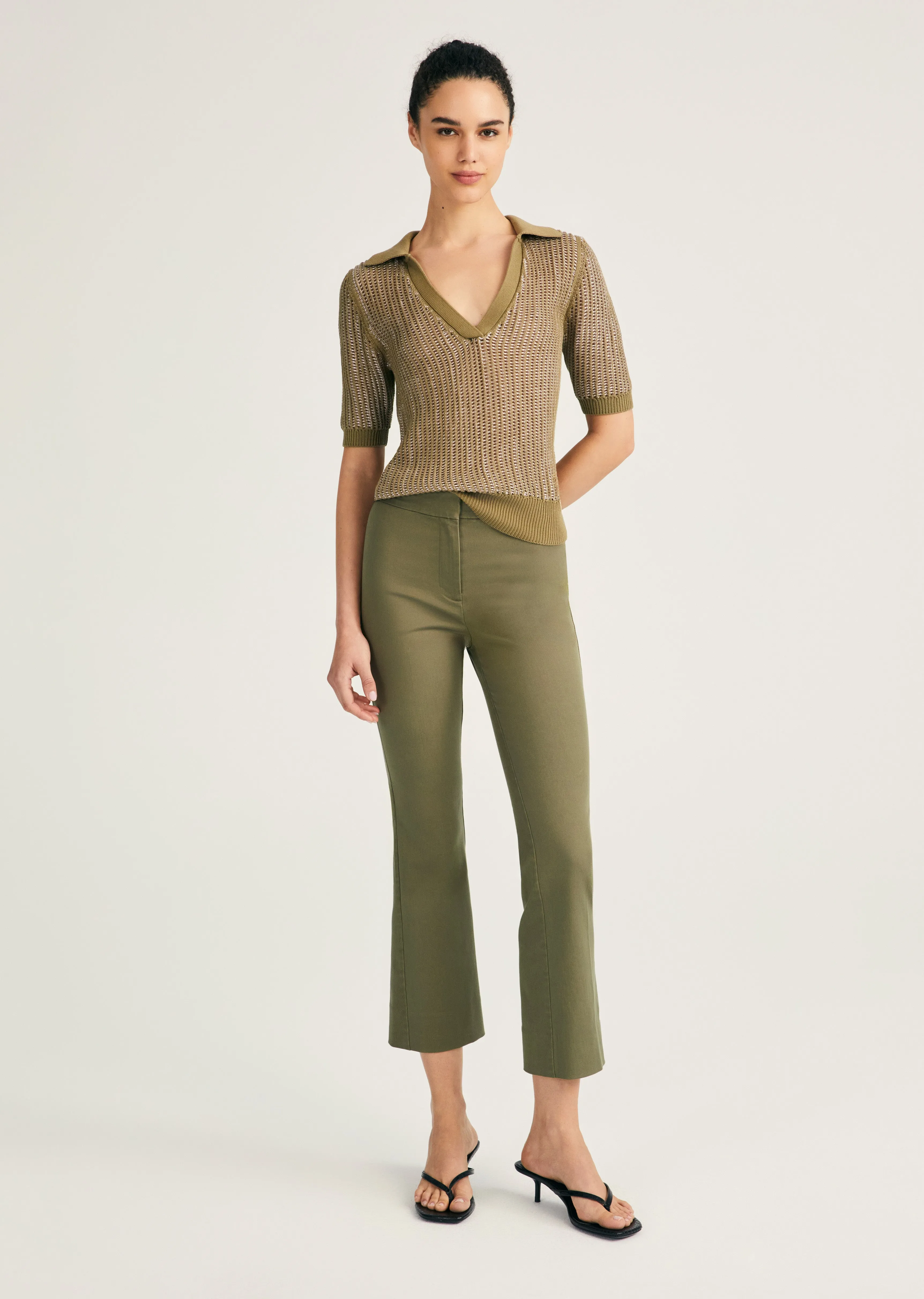 Crosby Cropped Flare Pant - Fatigue sold by Derek Lam
