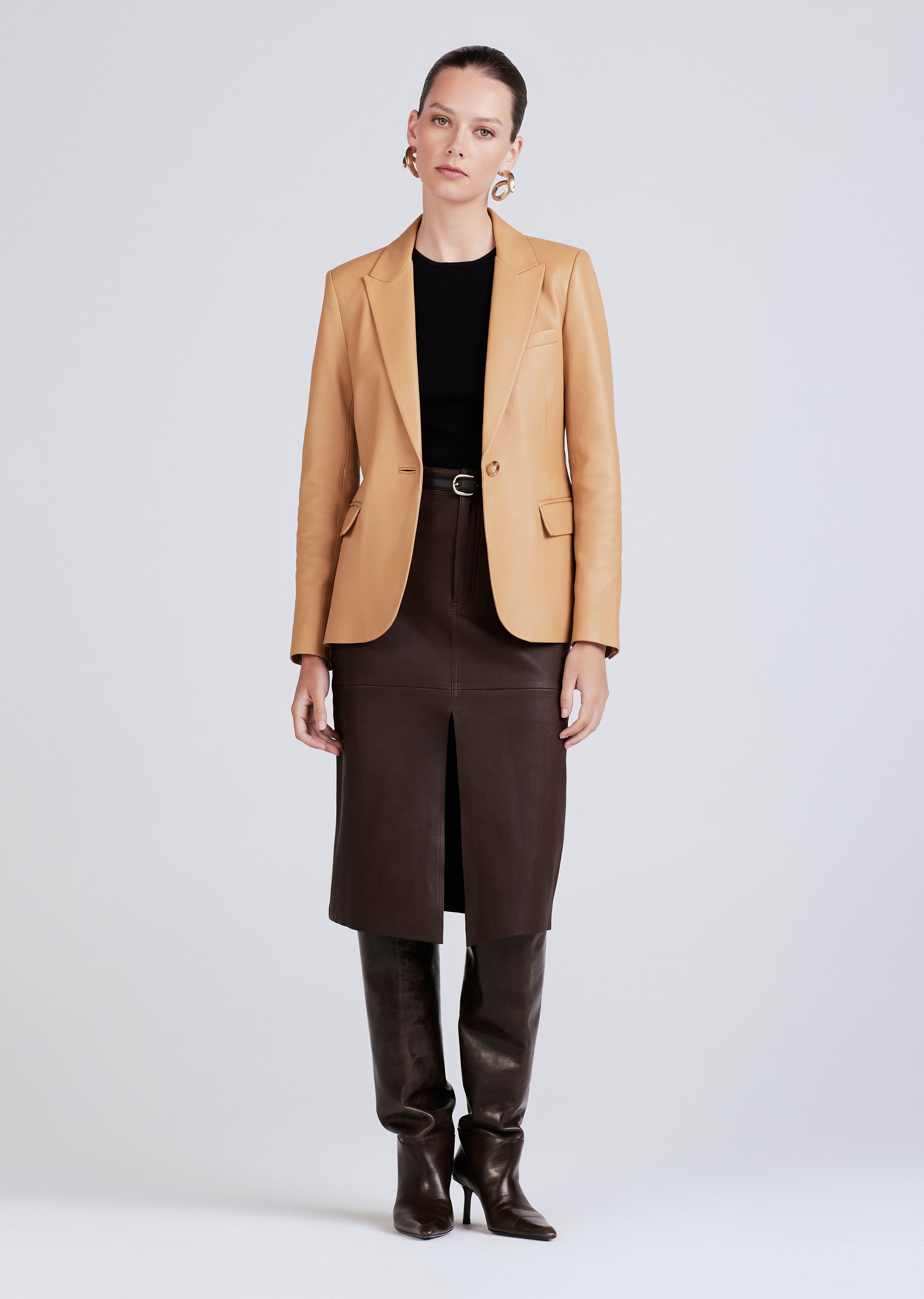 Arthur Double Breasted Jacket - Honey Gold sold by Derek Lam