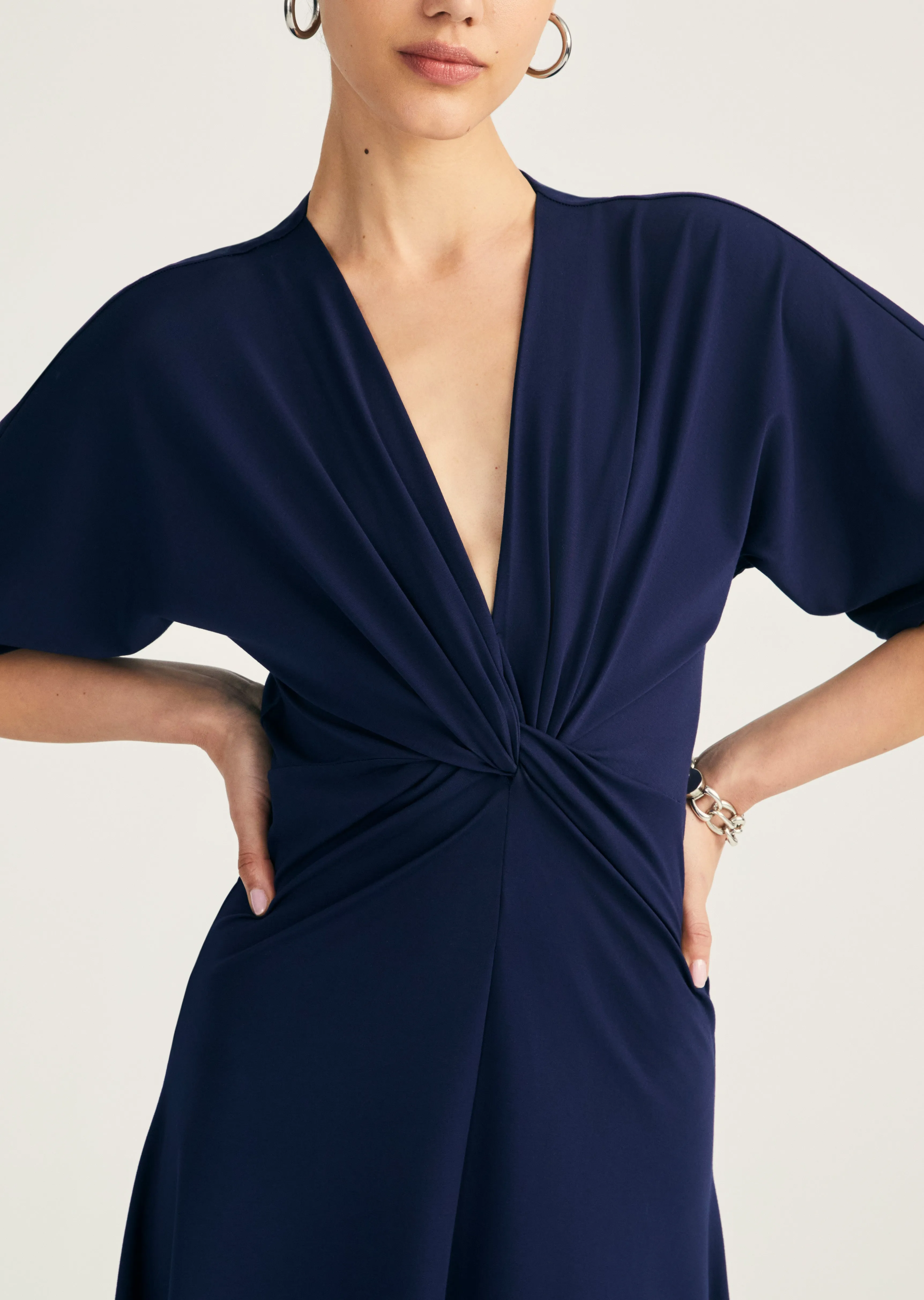 Lorraine Twist Front Midi Dress - Baltic sold by Derek Lam product image thumbnail 3