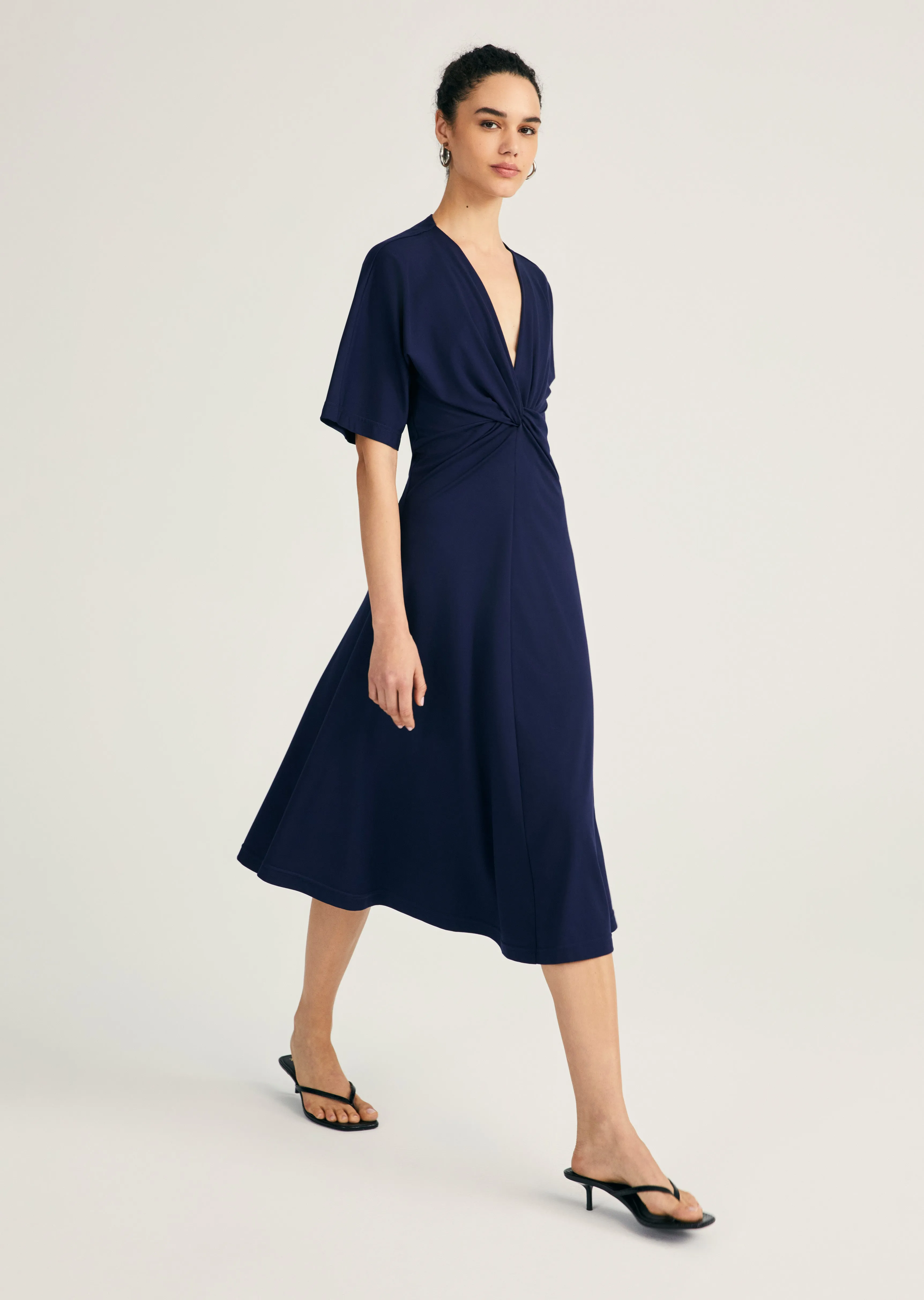 Lorraine Twist Front Midi Dress - Baltic sold by Derek Lam product image thumbnail 2