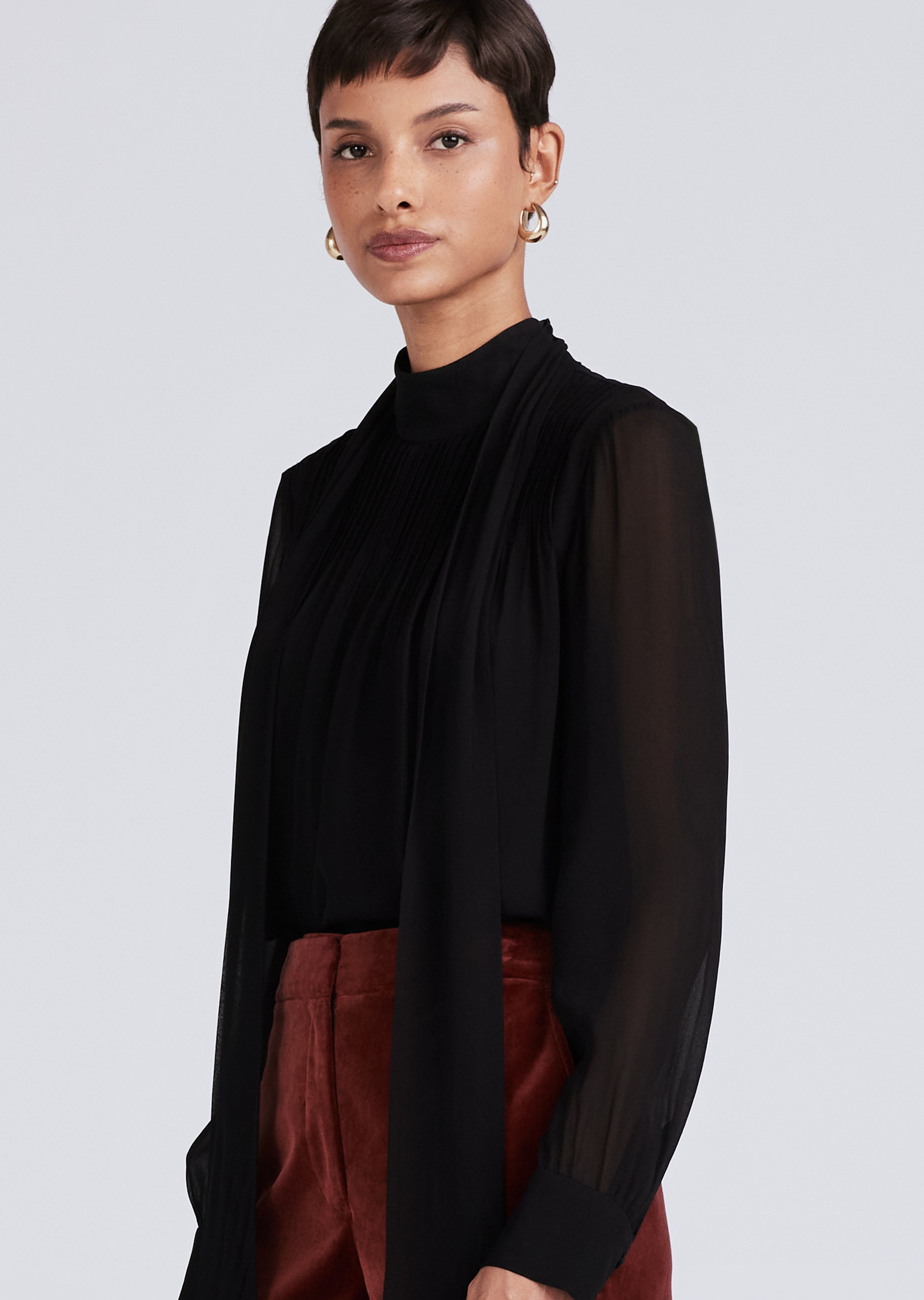 Valentine Neck Tie Blouse - Black sold by Derek Lam product image thumbnail 2
