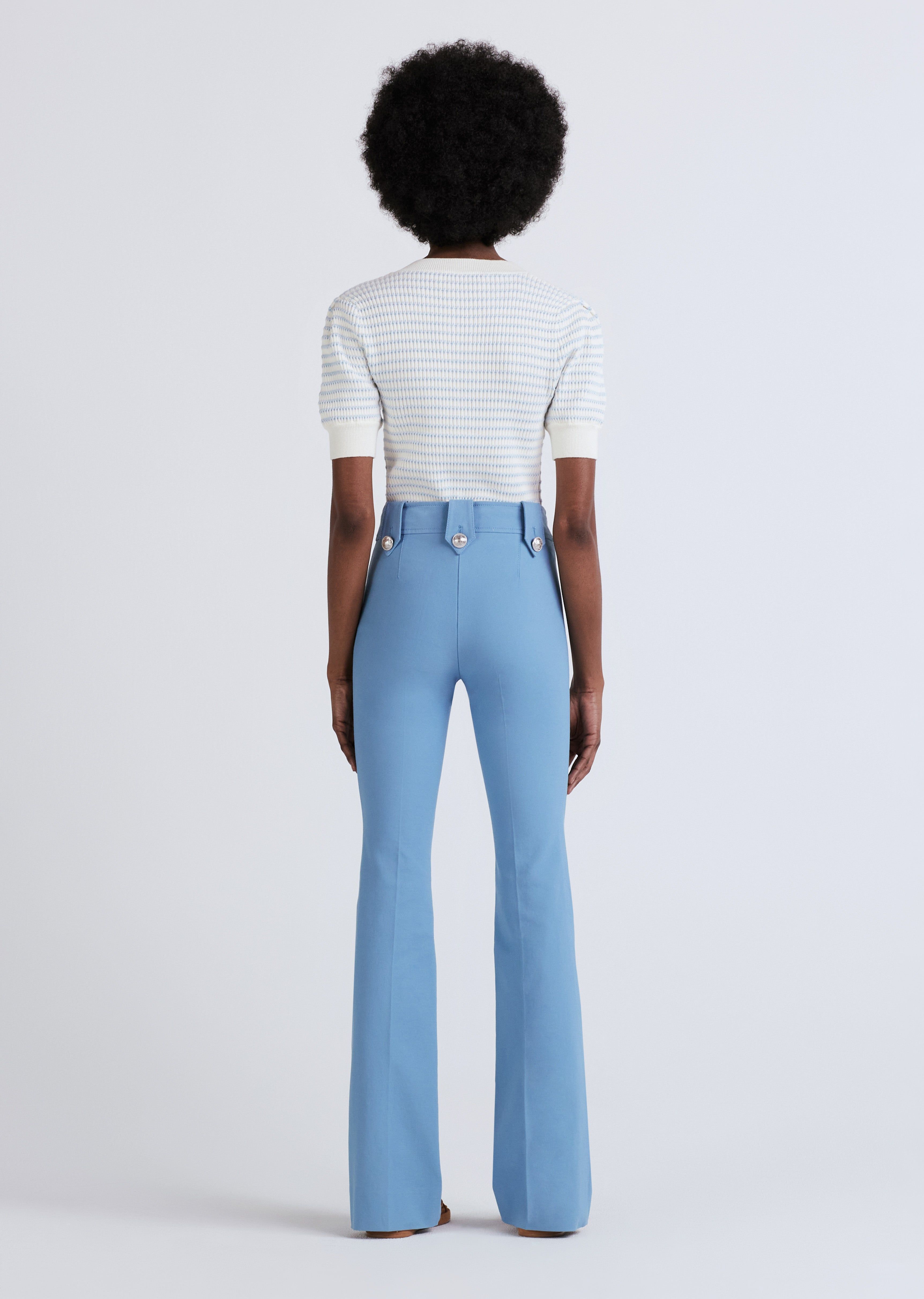 Robertson Flare Trousers - Steel Blue sold by Derek Lam product image thumbnail 4