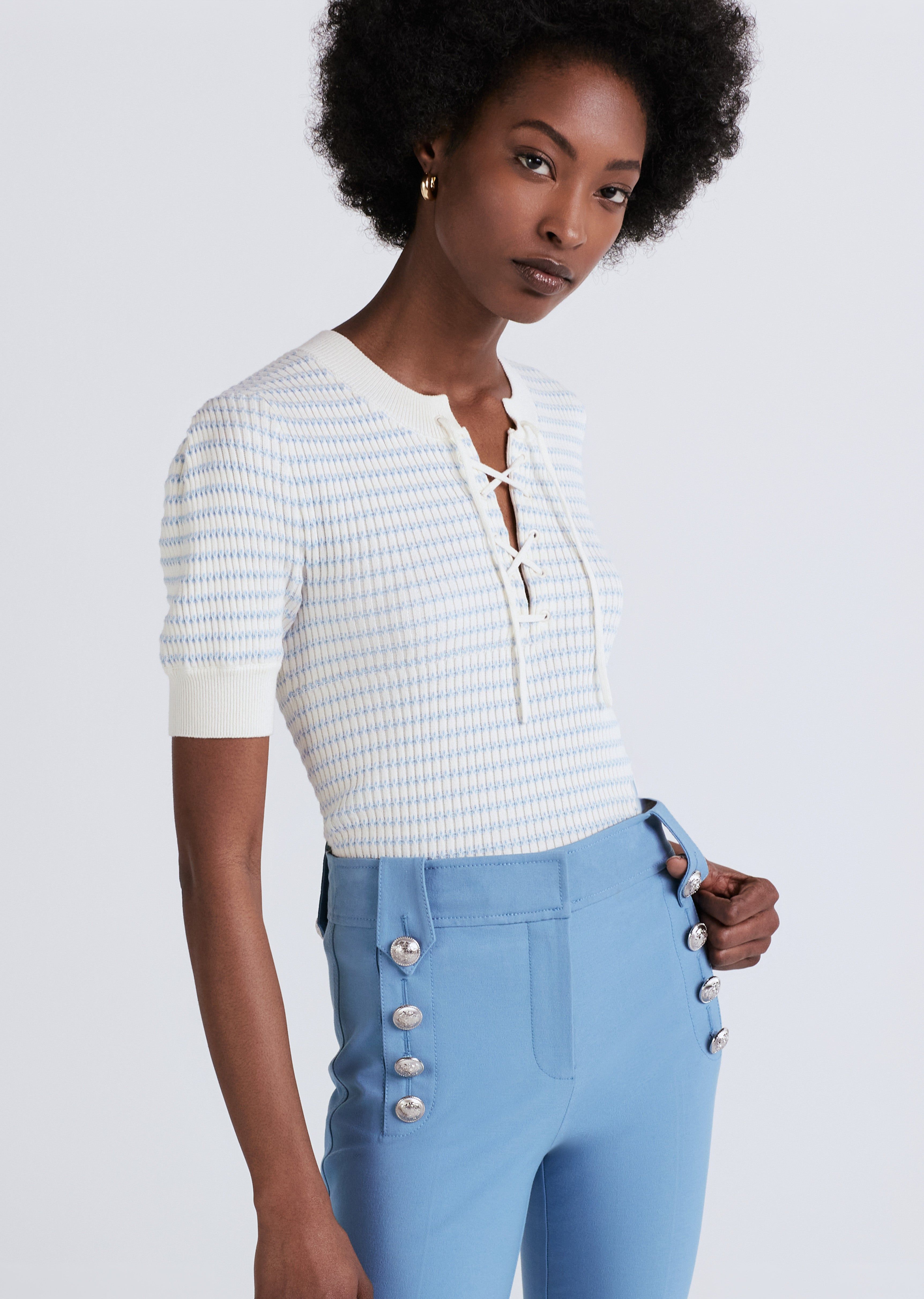 Robertson Flare Trousers - Steel Blue sold by Derek Lam product image thumbnail 3