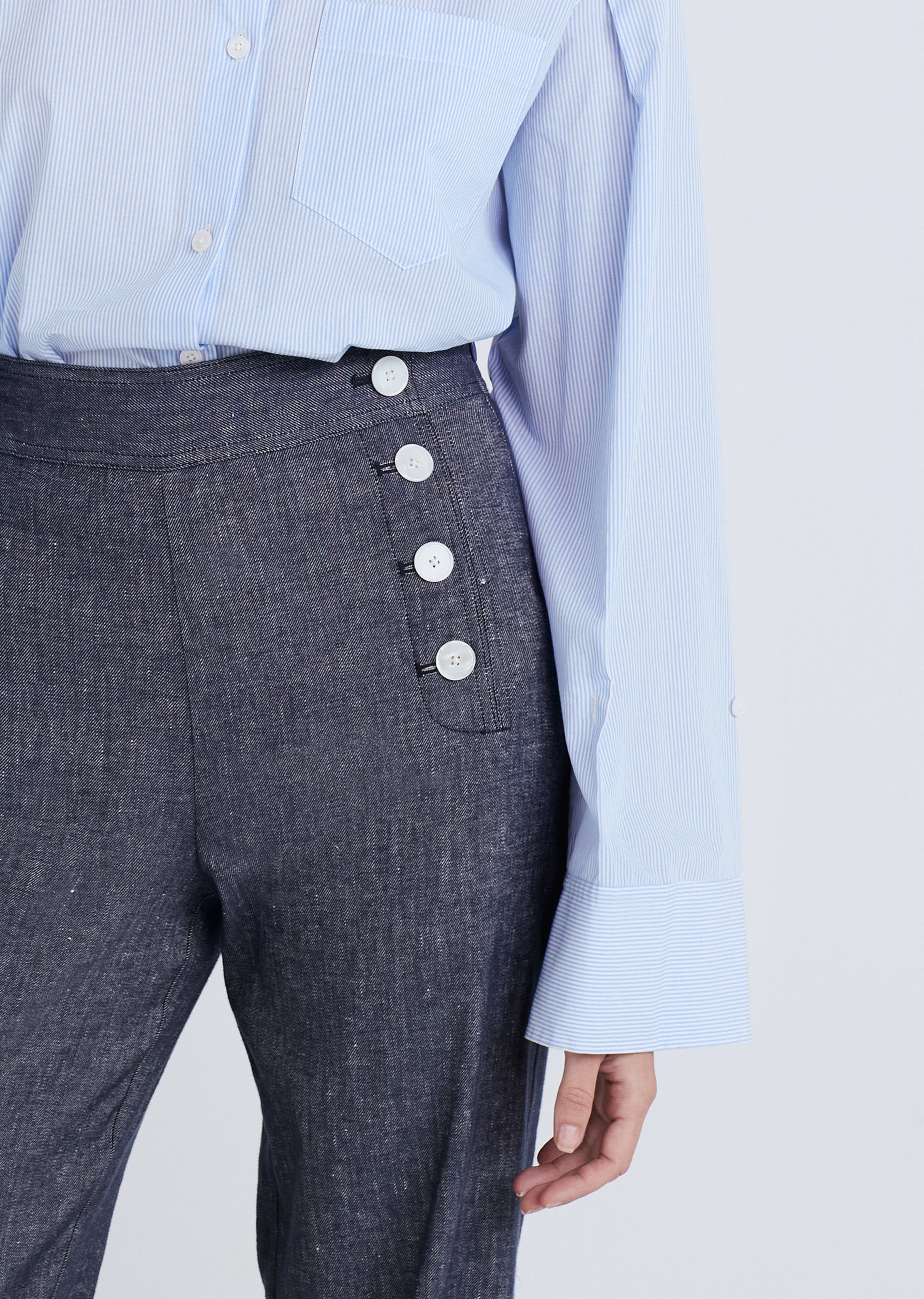 Massimo Wide Leg Sailor Pants - Indigo sold by Derek Lam product image thumbnail 2