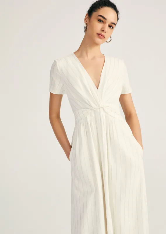 Esmeray Short Sleeve Midi Dress - Blanc de Blanc-Oregano sold by Derek Lam