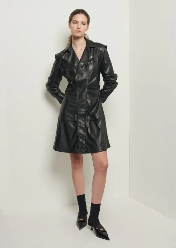 Solana Shirt Dress - Black sold by Derek Lam