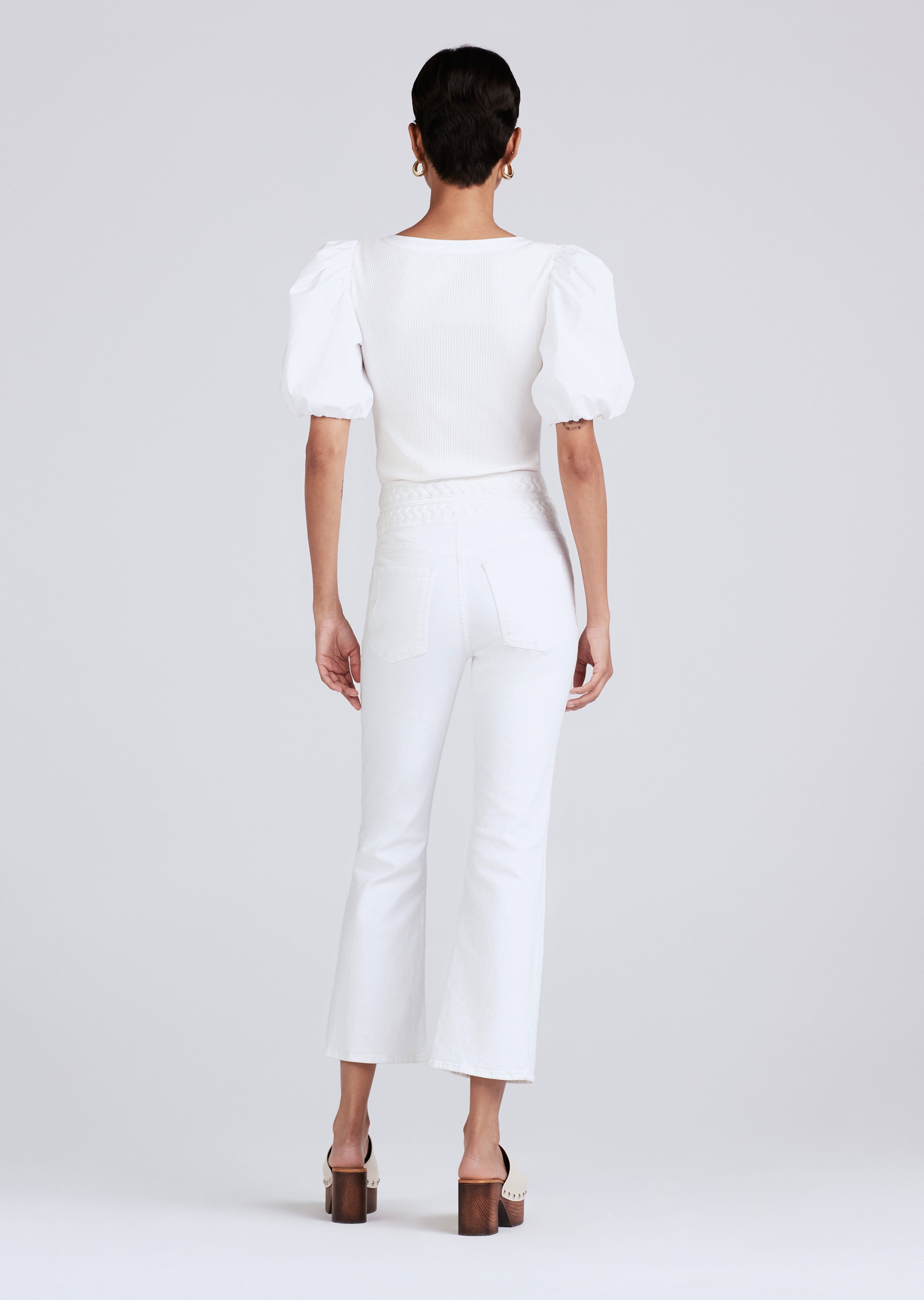 Crosby Braided High Rise Crop Flare - White sold by Derek Lam product image thumbnail 3