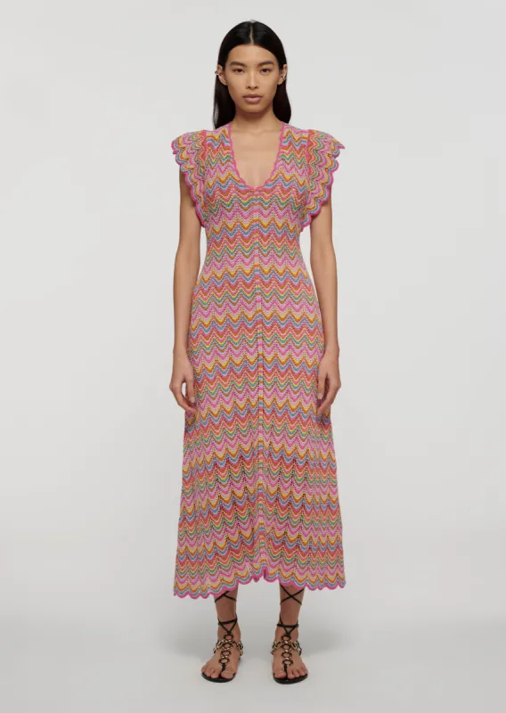 Tahra Scallopped Maxi Dress - Multi made by Derek Lam