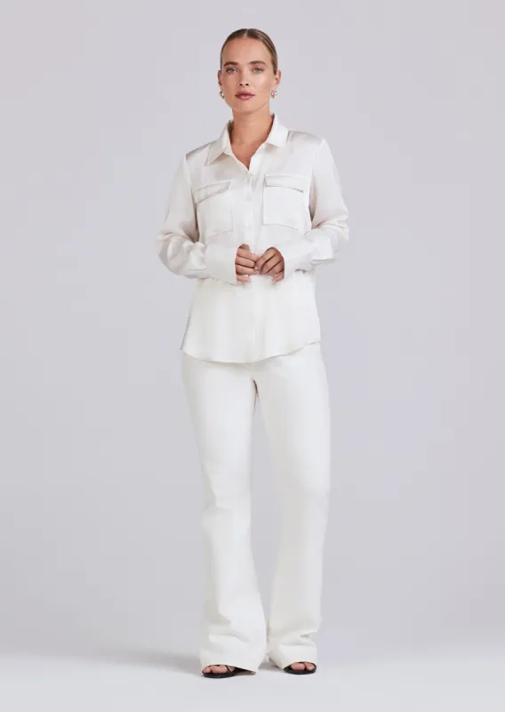 Lorena Button Down Blouse - Ivory sold by Derek Lam