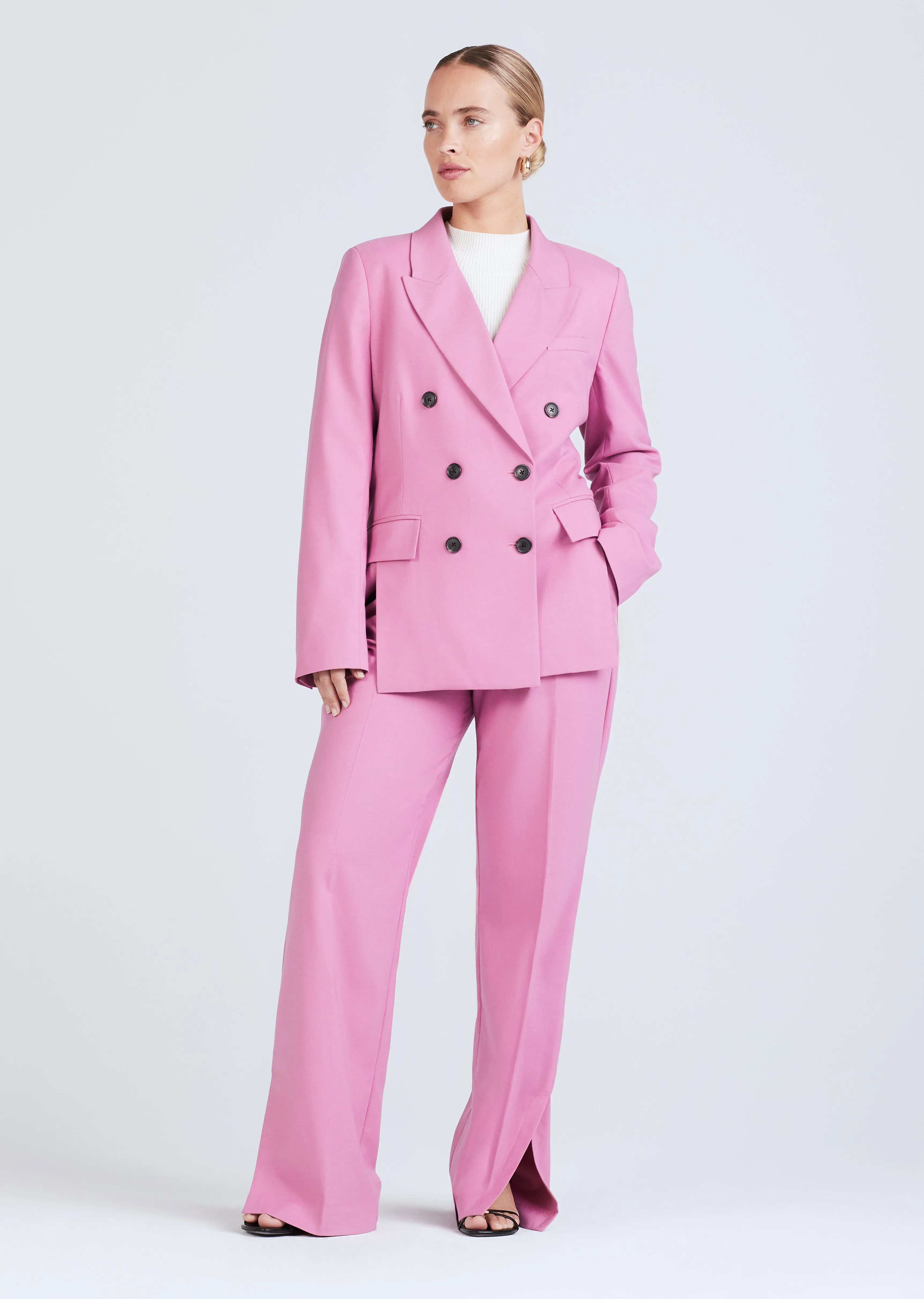 Sandra Double Breasted Slit Blazer - Dusty Mauve sold by Derek Lam product image thumbnail 5