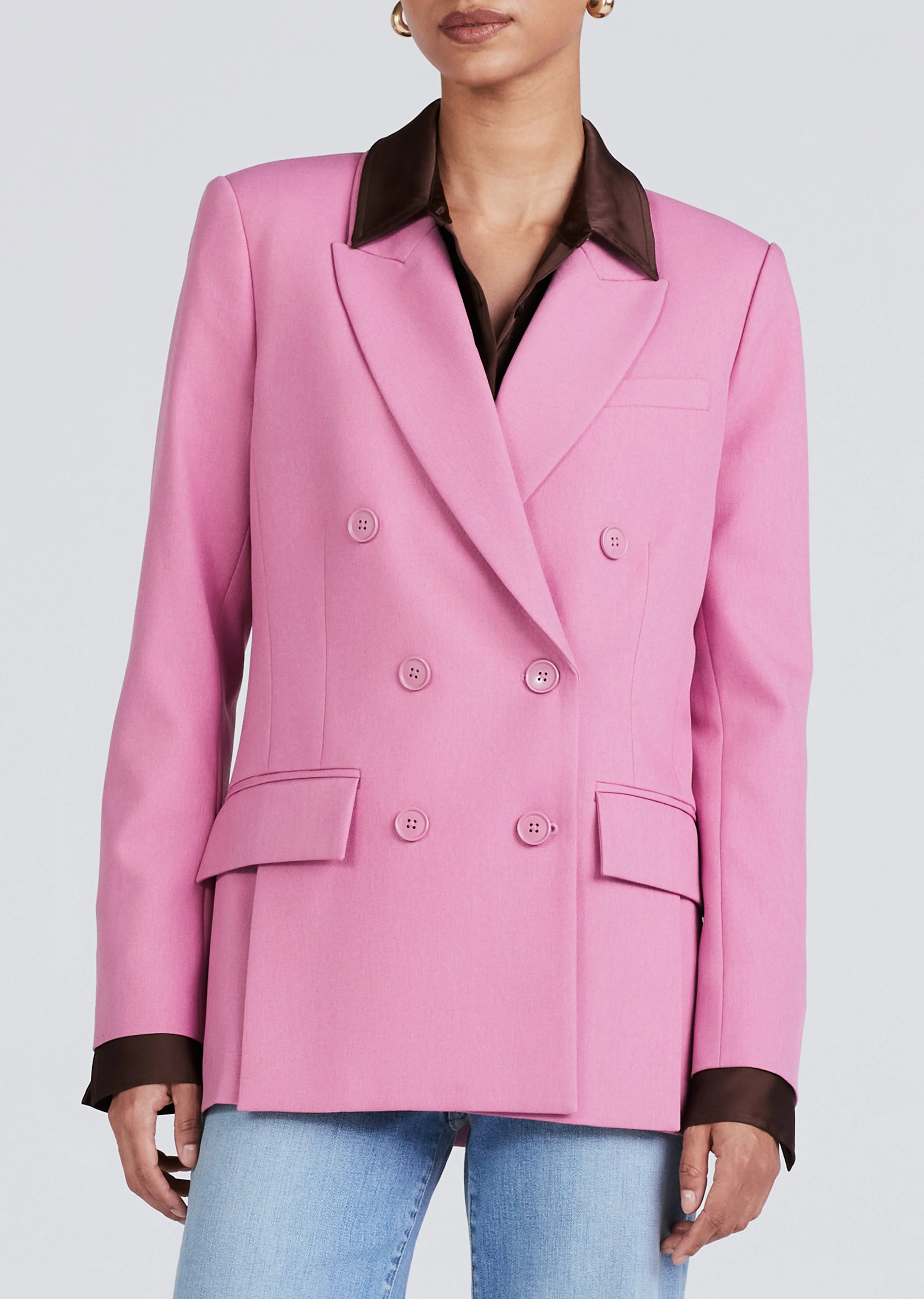 Sandra Double Breasted Slit Blazer - Dusty Mauve sold by Derek Lam product image thumbnail 4
