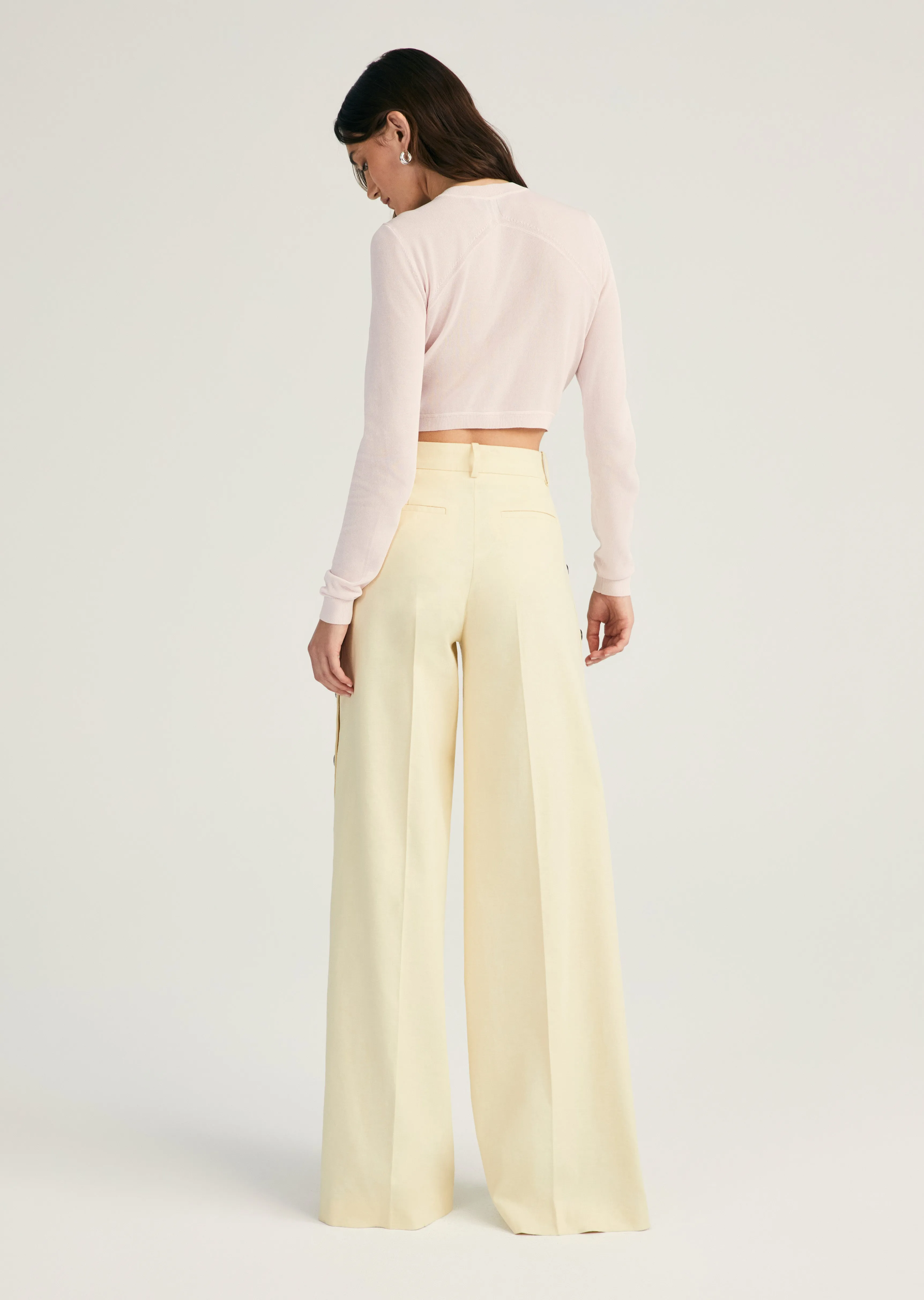 Carter Wide Leg Button Detail Trouser - Sorbet sold by Derek Lam product image thumbnail 4