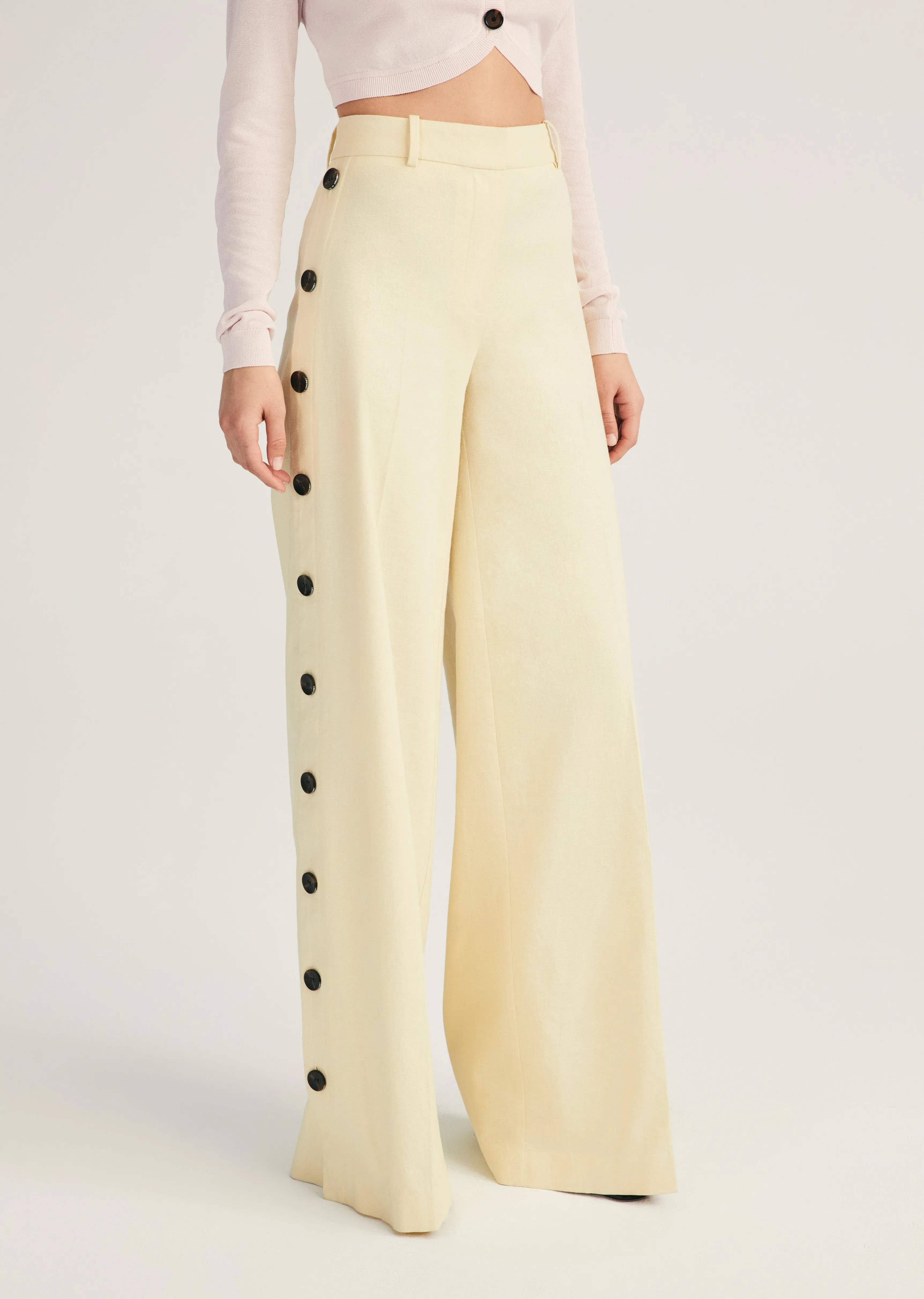 Carter Wide Leg Button Detail Trouser - Sorbet sold by Derek Lam product image thumbnail 2