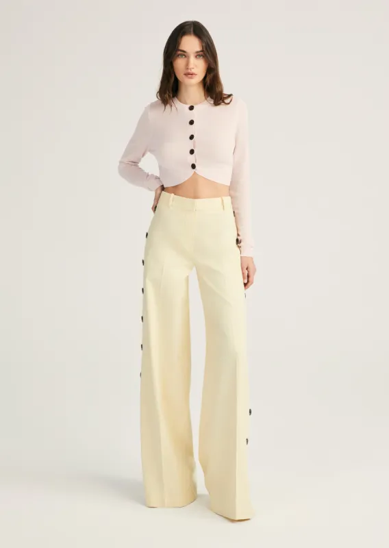 Carter Wide Leg Button Detail Trouser - Sorbet sold by Derek Lam
