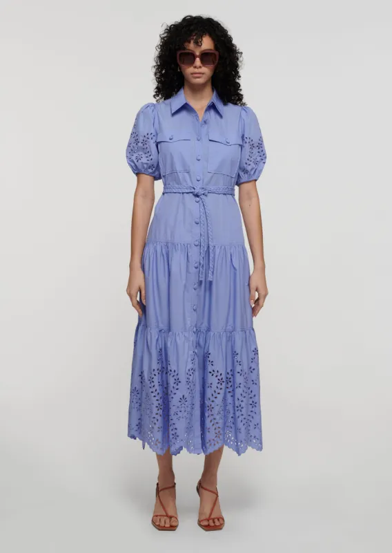 Daphne Embroidered Shirt Dress - Lilac sold by Derek Lam