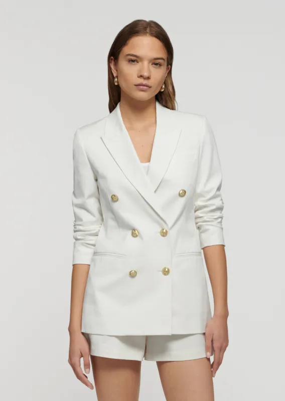 Walter Double Breasted Jacket - Soft White sold by Derek Lam