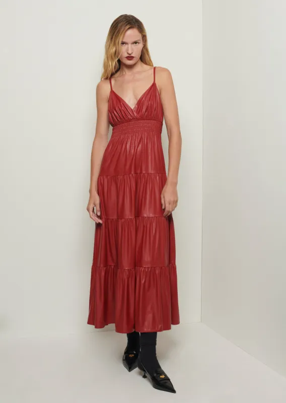 Linda Tiered Maxi Dress - Red sold by Derek Lam