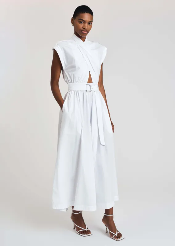 Celeste Wrap Dress - White Poplin sold by Derek Lam