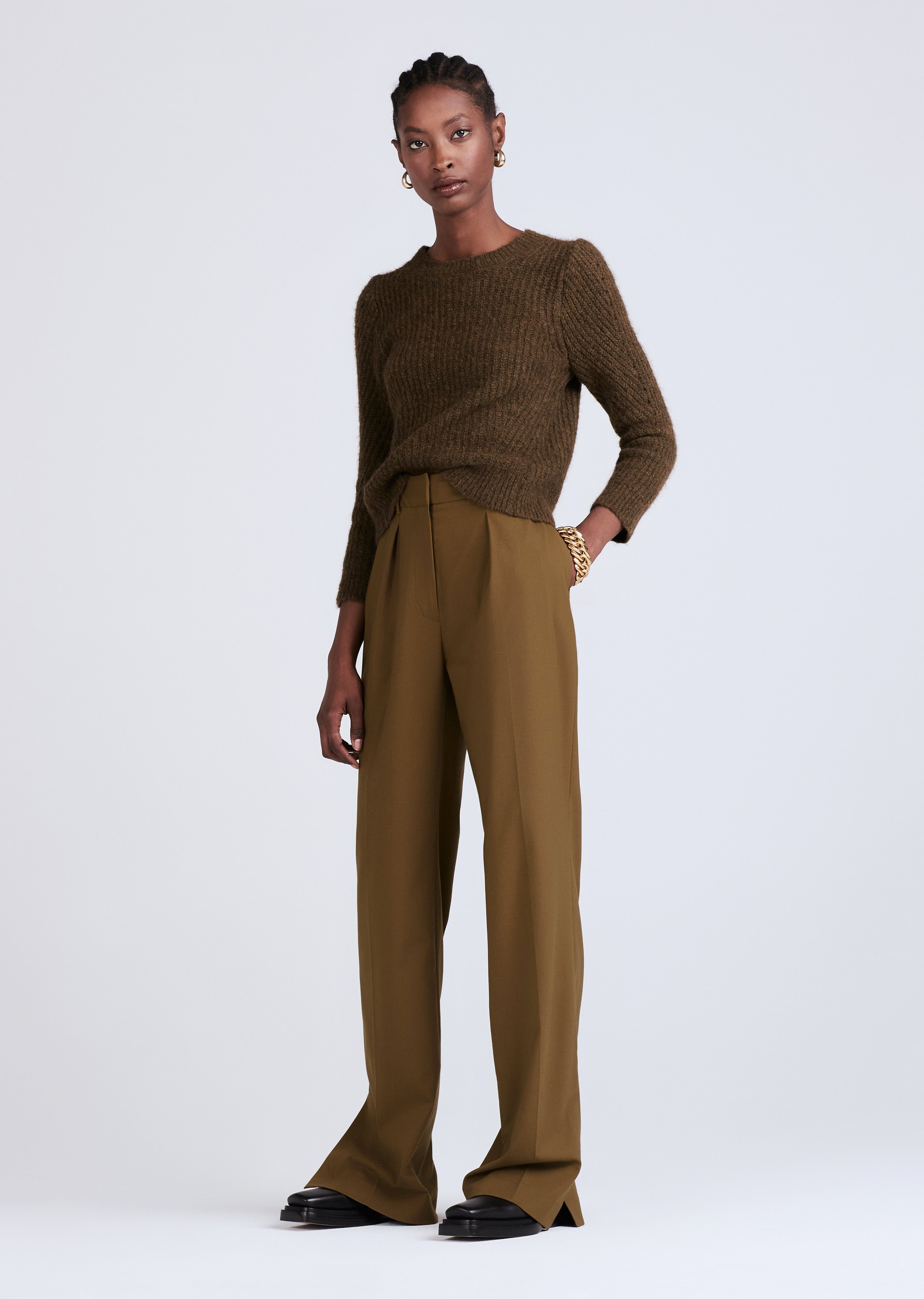 Calypso Pleated Slit Trousers sold by Derek Lam
