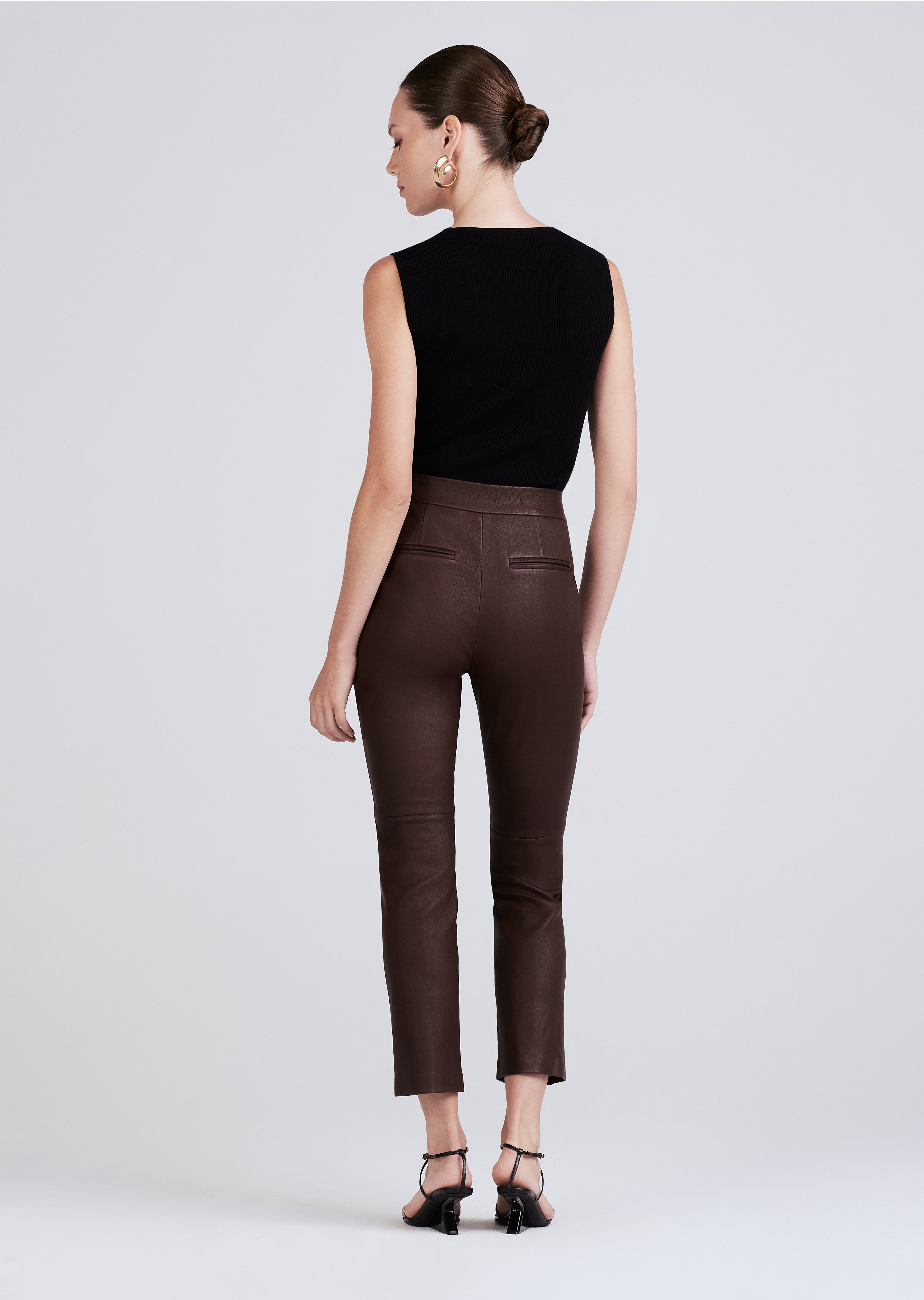 Casimir Slim Zip Pants - Chocolate sold by Derek Lam product image thumbnail 4