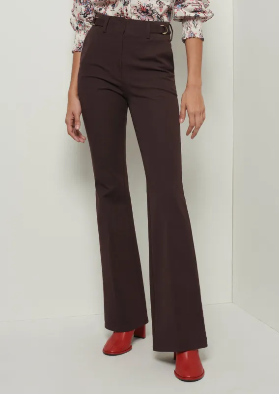 Pallas Slim Flare D-Ring Pants - Chocolate sold by Derek Lam
