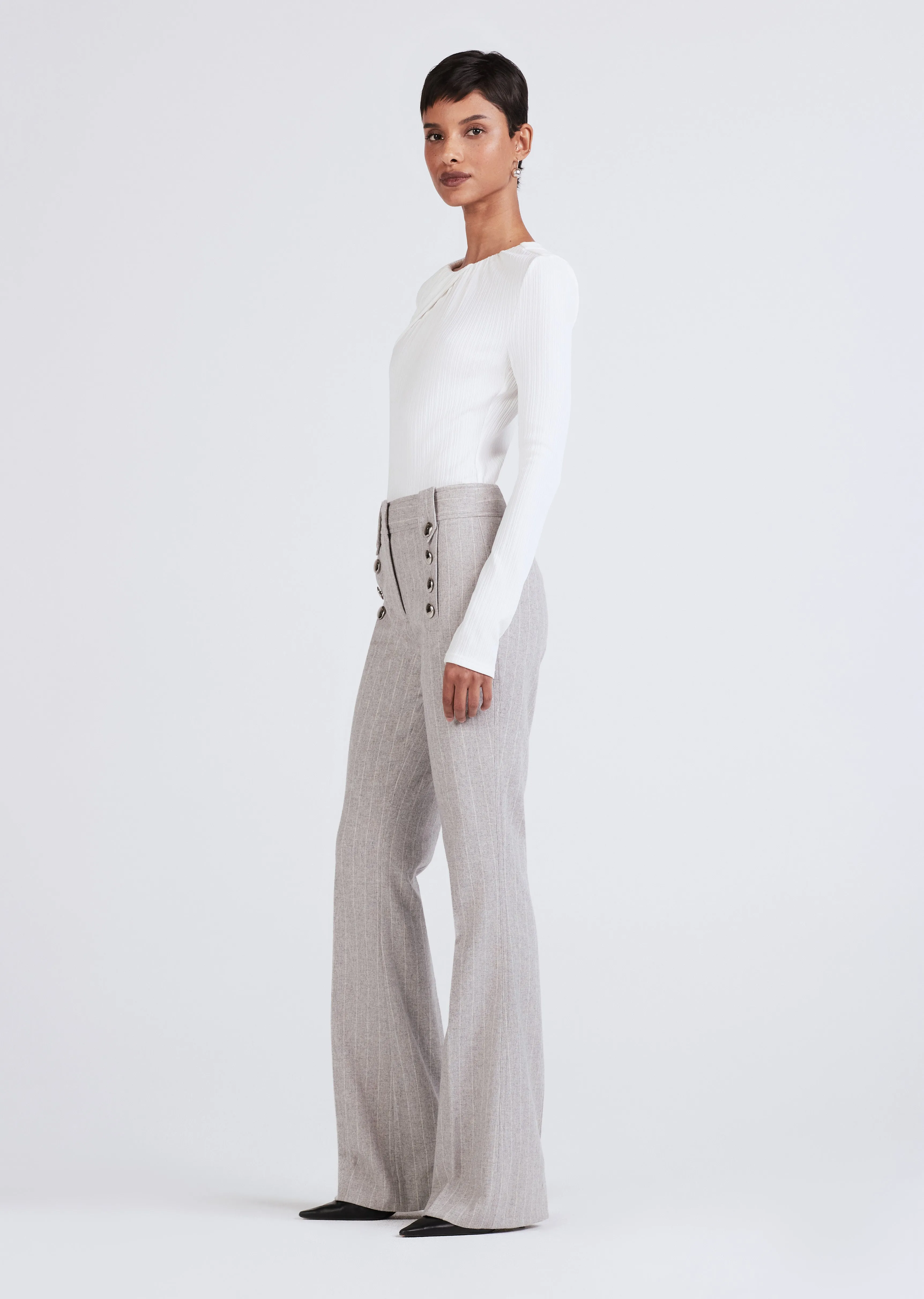 Robertson Flare Trouser - Grey-White sold by Derek Lam product image thumbnail 3