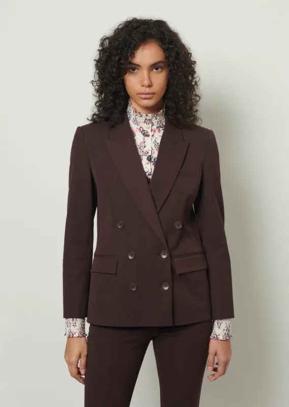 Franklin Double Breasted Jacket - Chocolate sold by Derek Lam