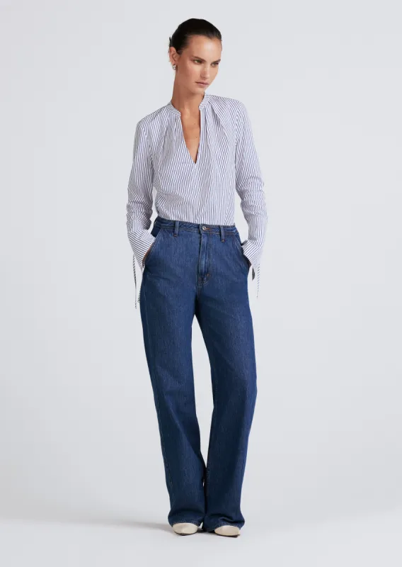 Faye High Rise Tailored Wide Leg - Bedford Dark made by Derek Lam