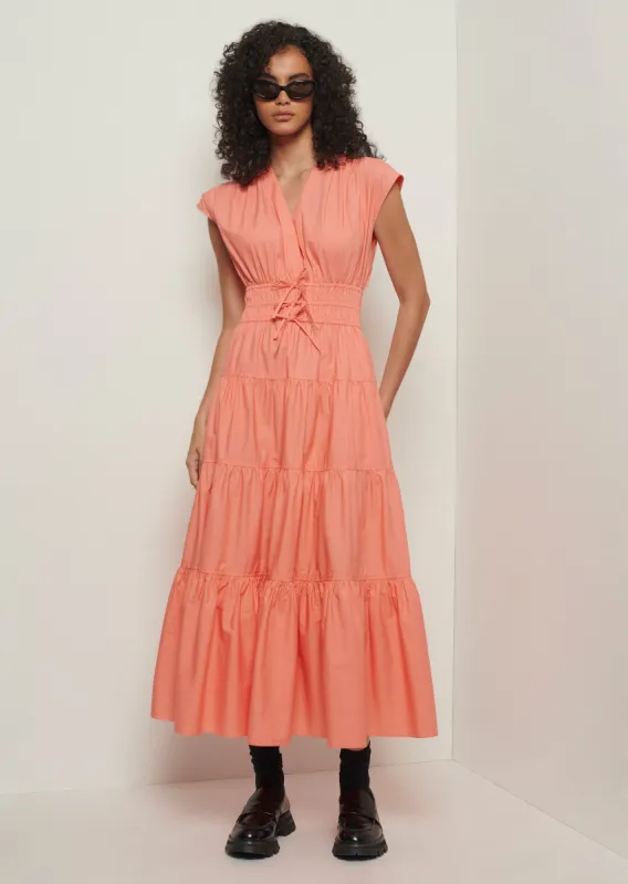 Fatima A-Line Dress - Coral sold by Derek Lam