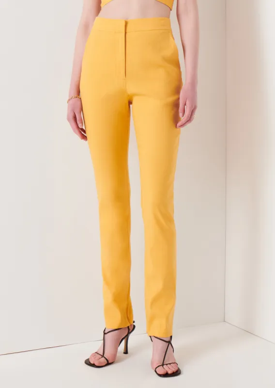 Malika Slim Slit Pants - Mustard sold by Derek Lam
