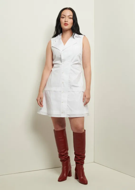 Satina Shirt Dress - White sold by Derek Lam