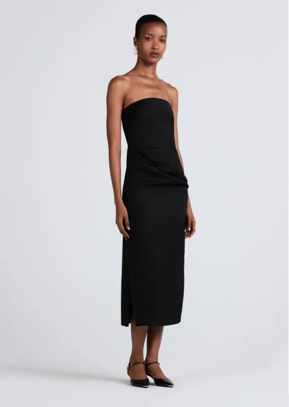 Harriet Strapless Midi Dress - Black sold by Derek Lam