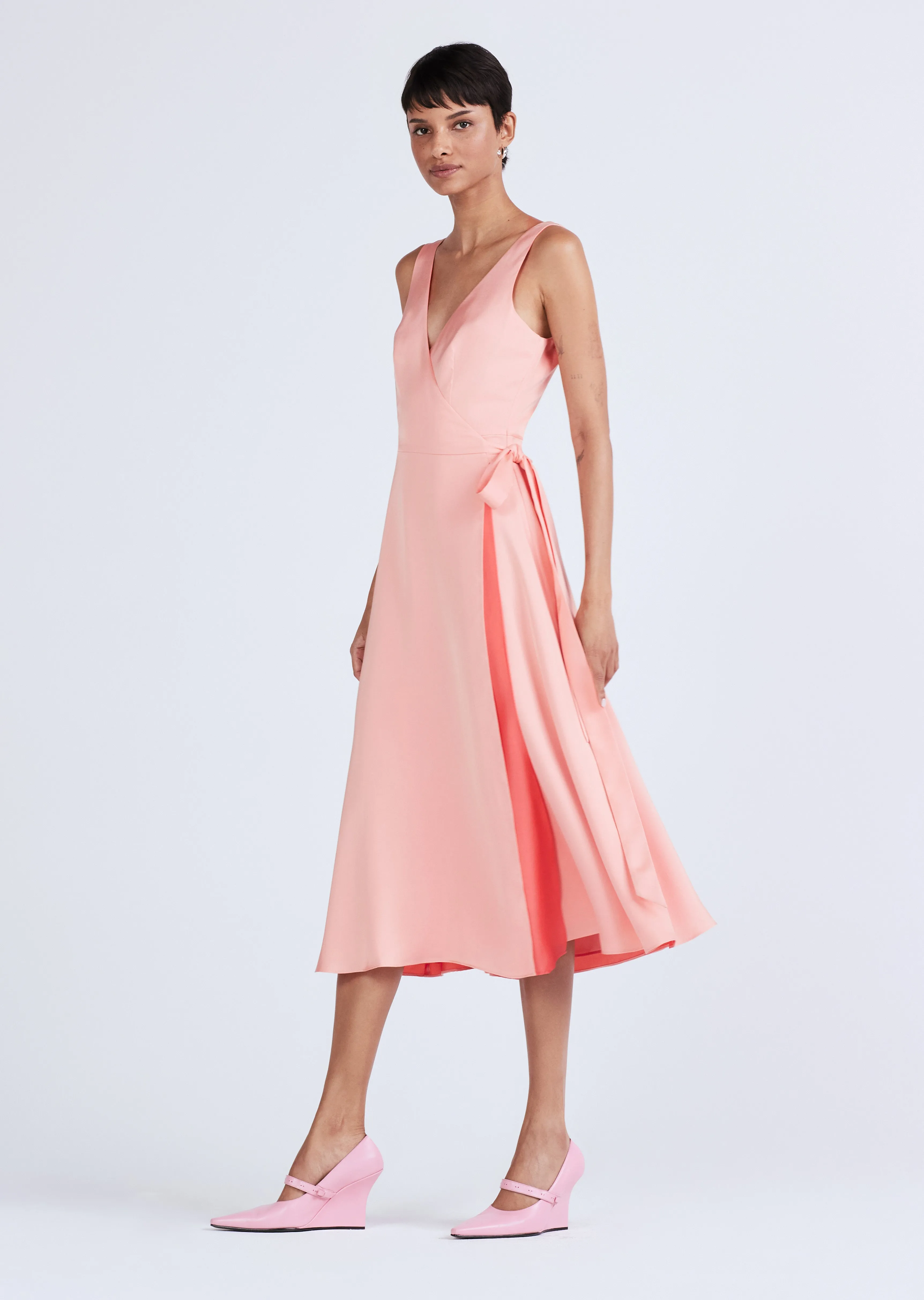 Kathleen Shoulder Tie Midi Dress - Sunset-Sherbert sold by Derek Lam product image thumbnail 2