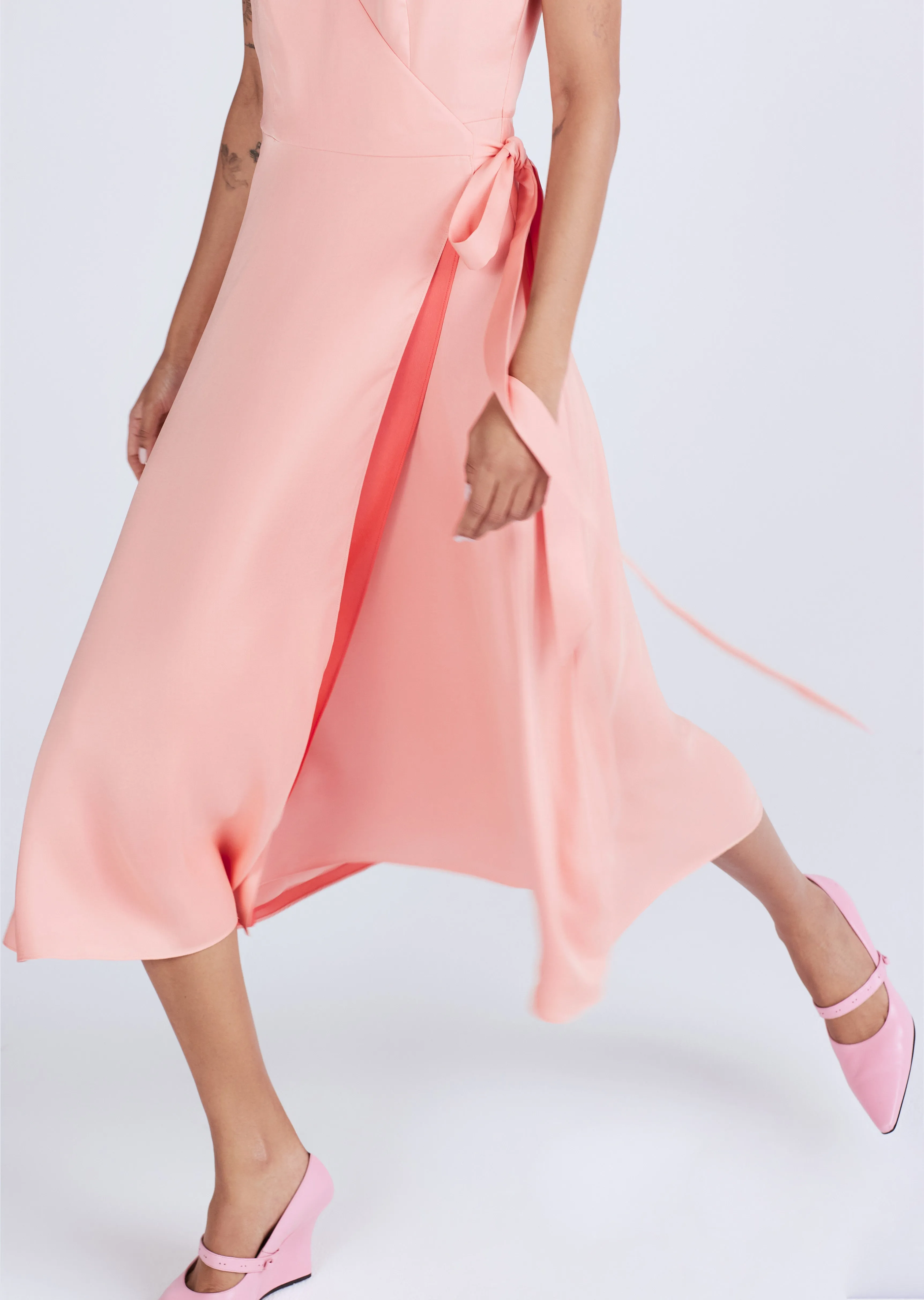 Kathleen Shoulder Tie Midi Dress - Sunset-Sherbert sold by Derek Lam product image thumbnail 3