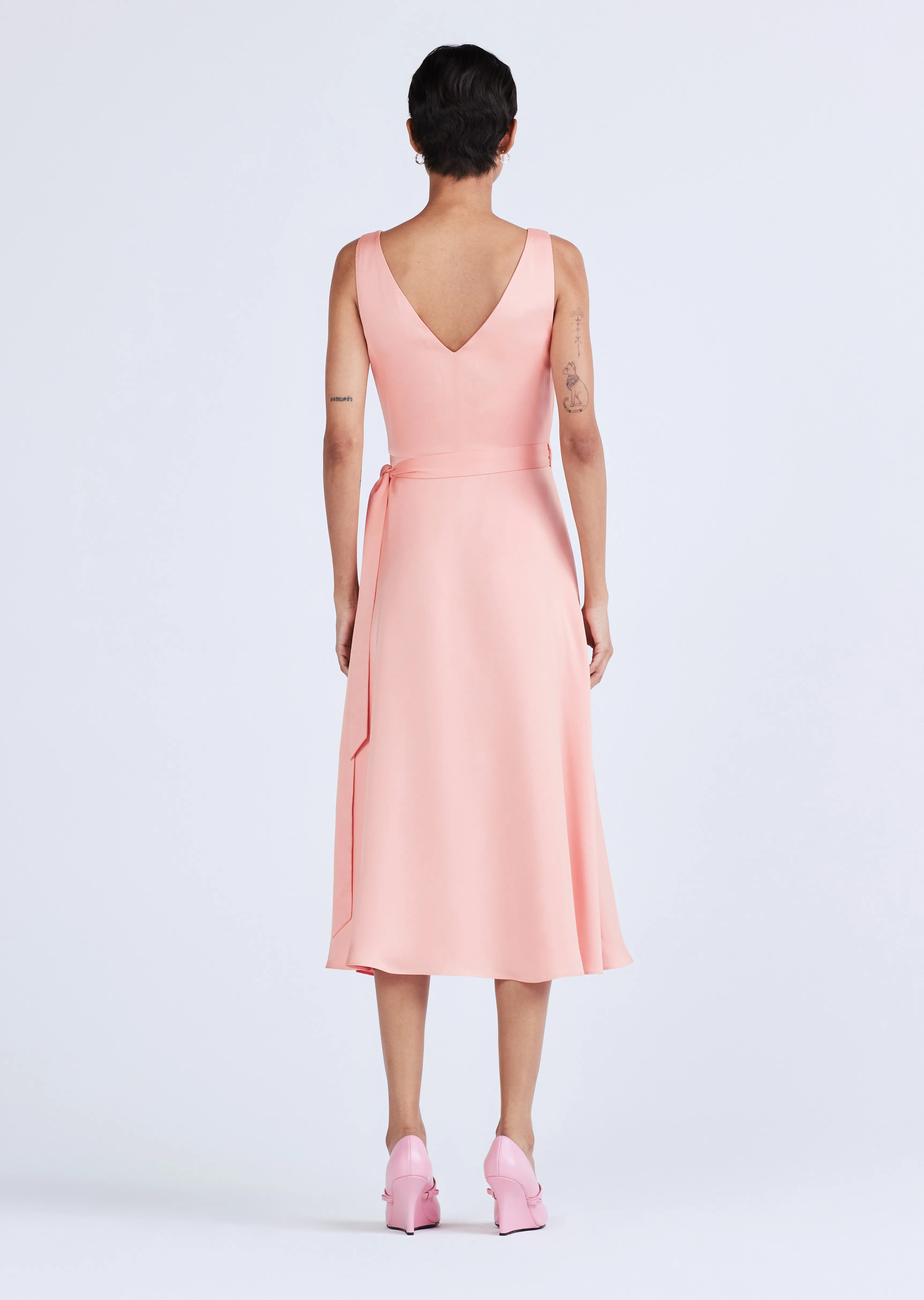Kathleen Shoulder Tie Midi Dress - Sunset-Sherbert sold by Derek Lam product image thumbnail 4
