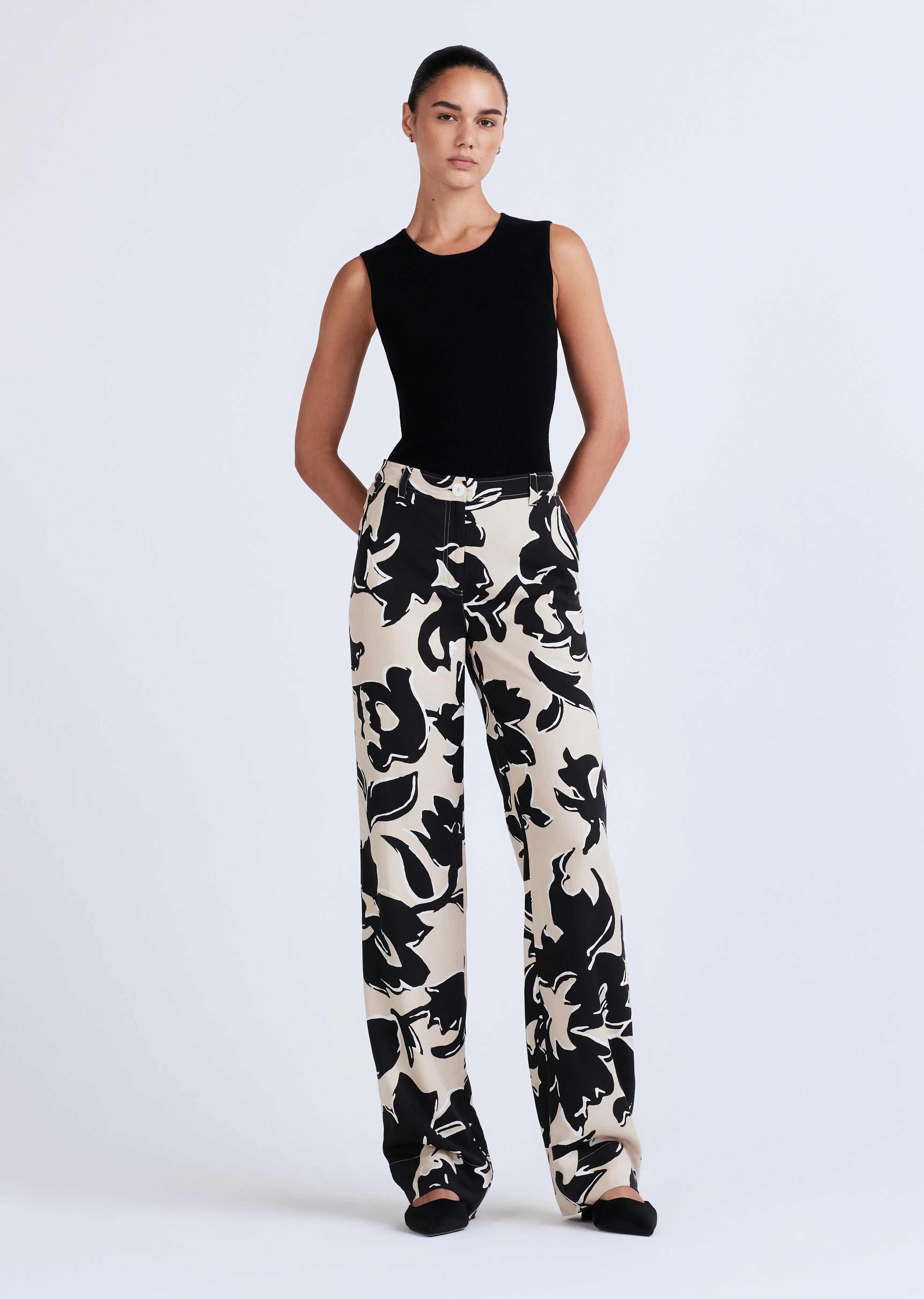 Vana Straight Leg Trousers - Safari Multi sold by Derek Lam